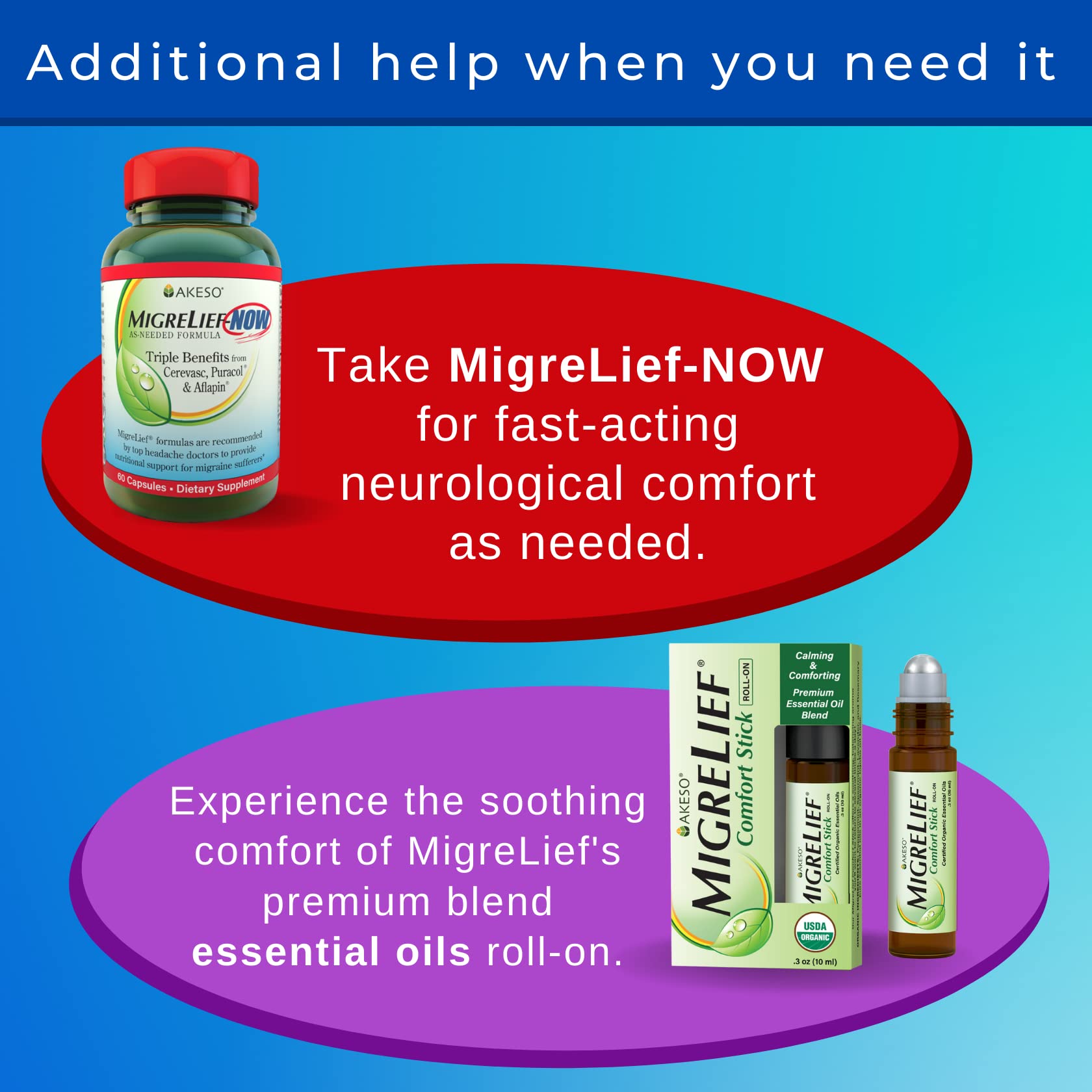 MigreLief Original Triple Therapy with Puracol - Nutritional Support for Migraine Sufferers - 60 Caplets/1 Month Supply - TrustMedUSA