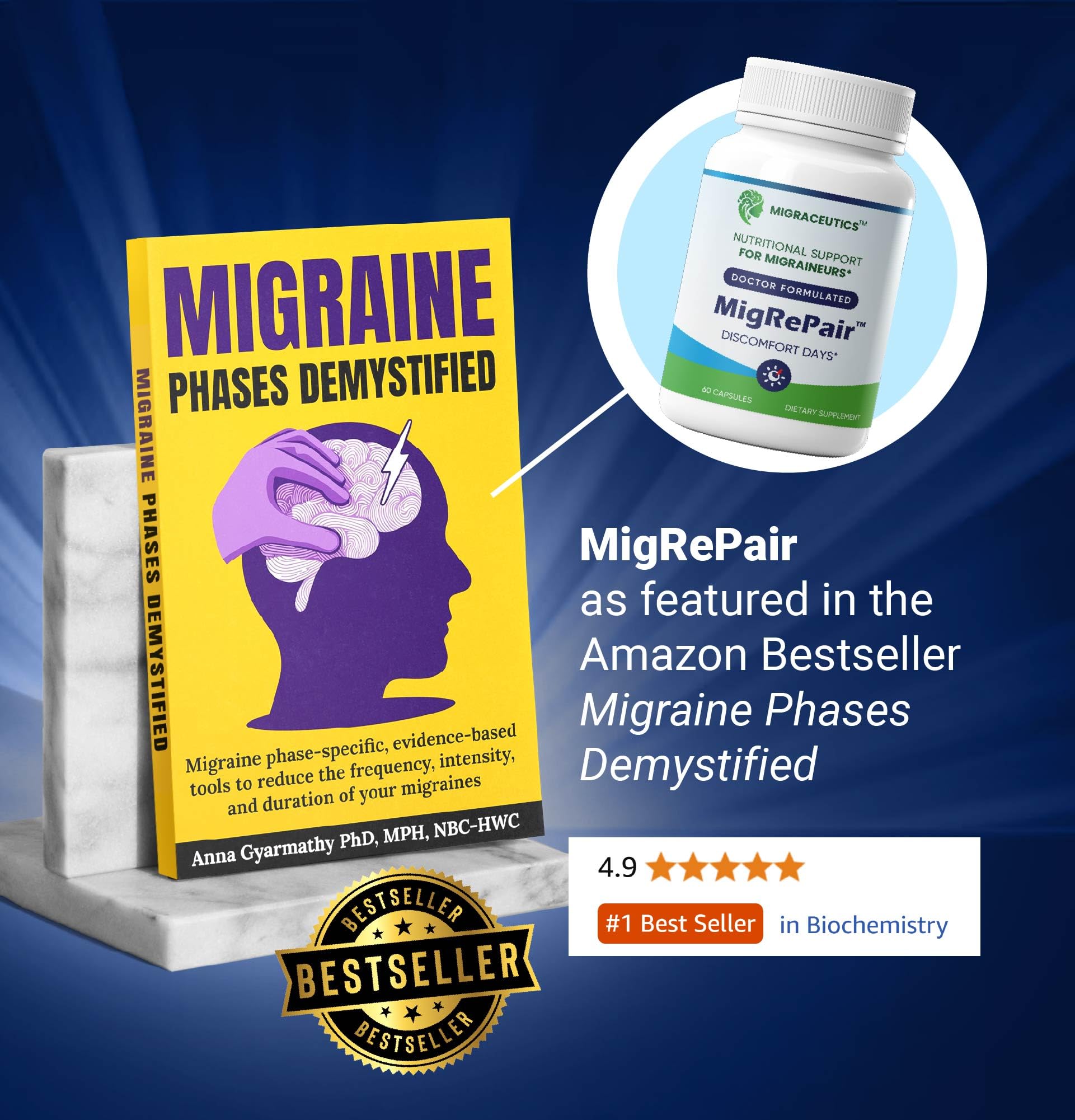 MigRePair | Doctor Formulated Natural Herbal Supplement for Migraine Relief Needs | Supports Relief During Migraine Discomfort (Ictal Phase) - TrustMedUSA
