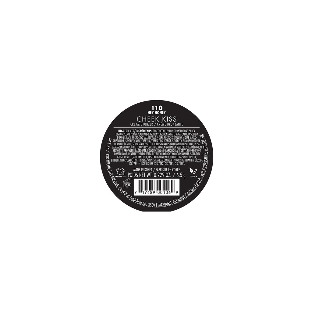 Milani Cheek Kiss Cream Bronzer, 110 - Hey Honey, Vegan & Cruelty-Free, Made in Korea, Lightweight Glow, Soft Matte Finish - TrustMedUSA