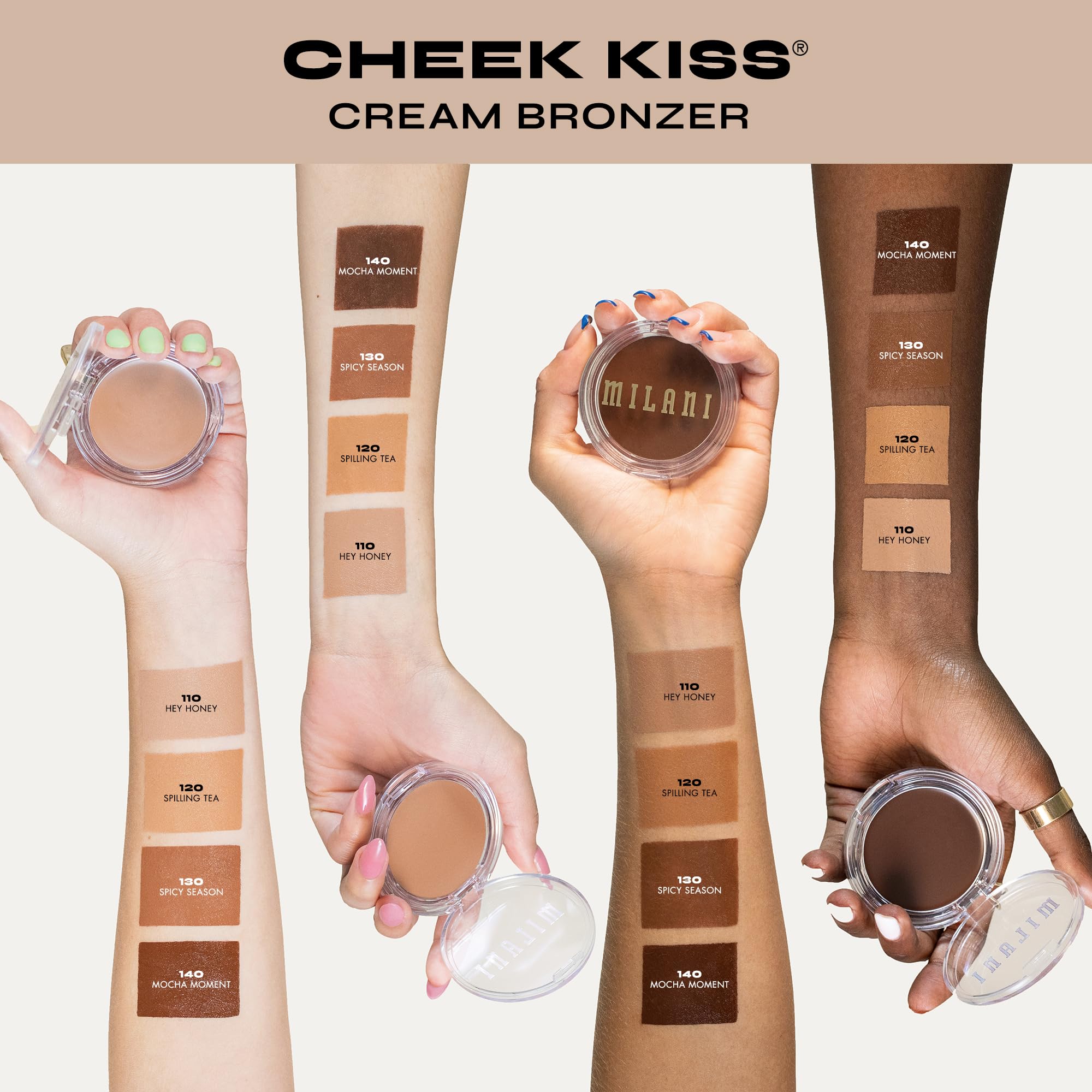 Milani Cheek Kiss Cream Bronzer, 110 - Hey Honey, Vegan & Cruelty-Free, Made in Korea, Lightweight Glow, Soft Matte Finish - TrustMedUSA