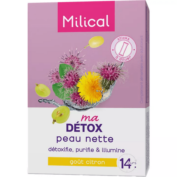 Milical Détox Peau Nette Détoxifie Purifie & Élimine 14 sticks - TrustMedUSA