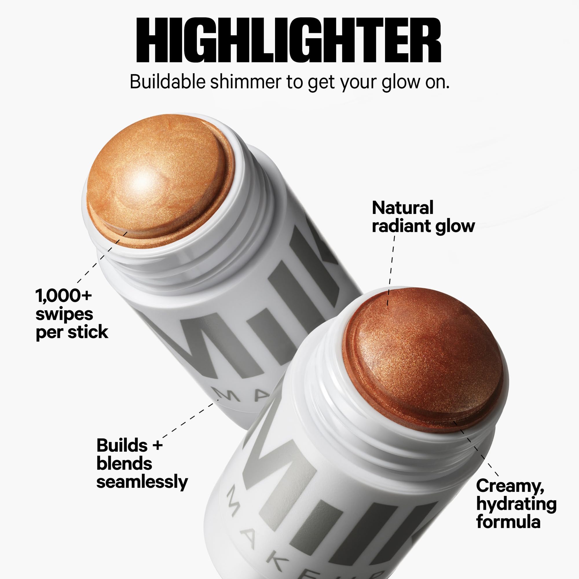 Milk Makeup Bronzer, Blush + Highlighter Set – Bronzer in Baked .19oz, Multi-Use Cream Blush + Lip Color in Werk (Dusty Rose) .21oz and Highlighter Stick in Lit (Champagne) .21oz – Hydrating Formulas - TrustMedUSA