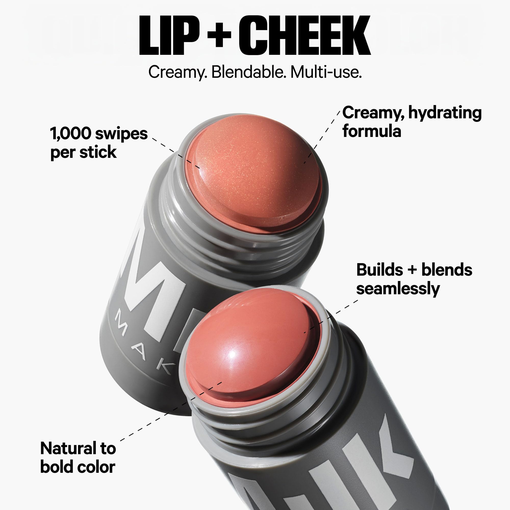 Milk Makeup Bronzer, Blush + Highlighter Set – Bronzer in Baked .19oz, Multi-Use Cream Blush + Lip Color in Werk (Dusty Rose) .21oz and Highlighter Stick in Lit (Champagne) .21oz – Hydrating Formulas - TrustMedUSA