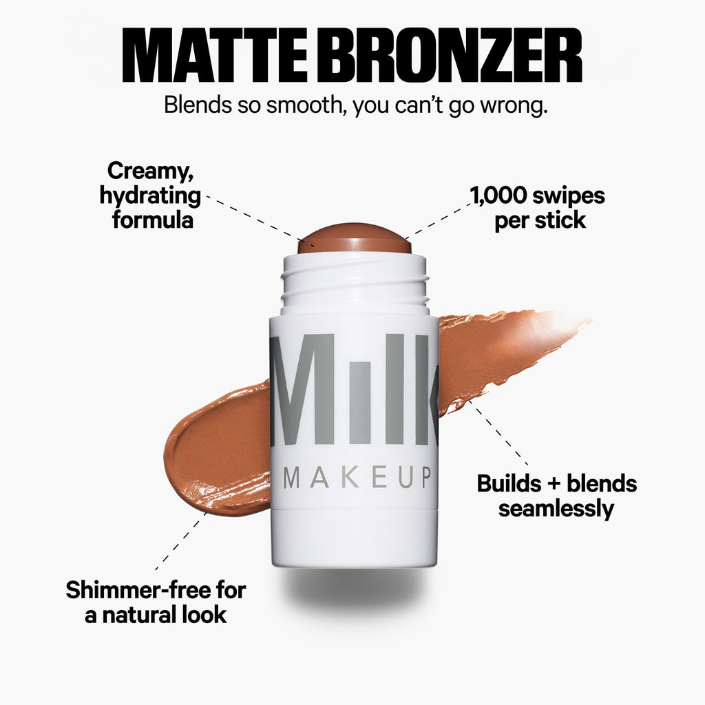 Milk Makeup Bronzer, Blush + Highlighter Set – Bronzer in Baked .19oz, Multi-Use Cream Blush + Lip Color in Werk (Dusty Rose) .21oz and Highlighter Stick in Lit (Champagne) .21oz – Hydrating Formulas - TrustMedUSA