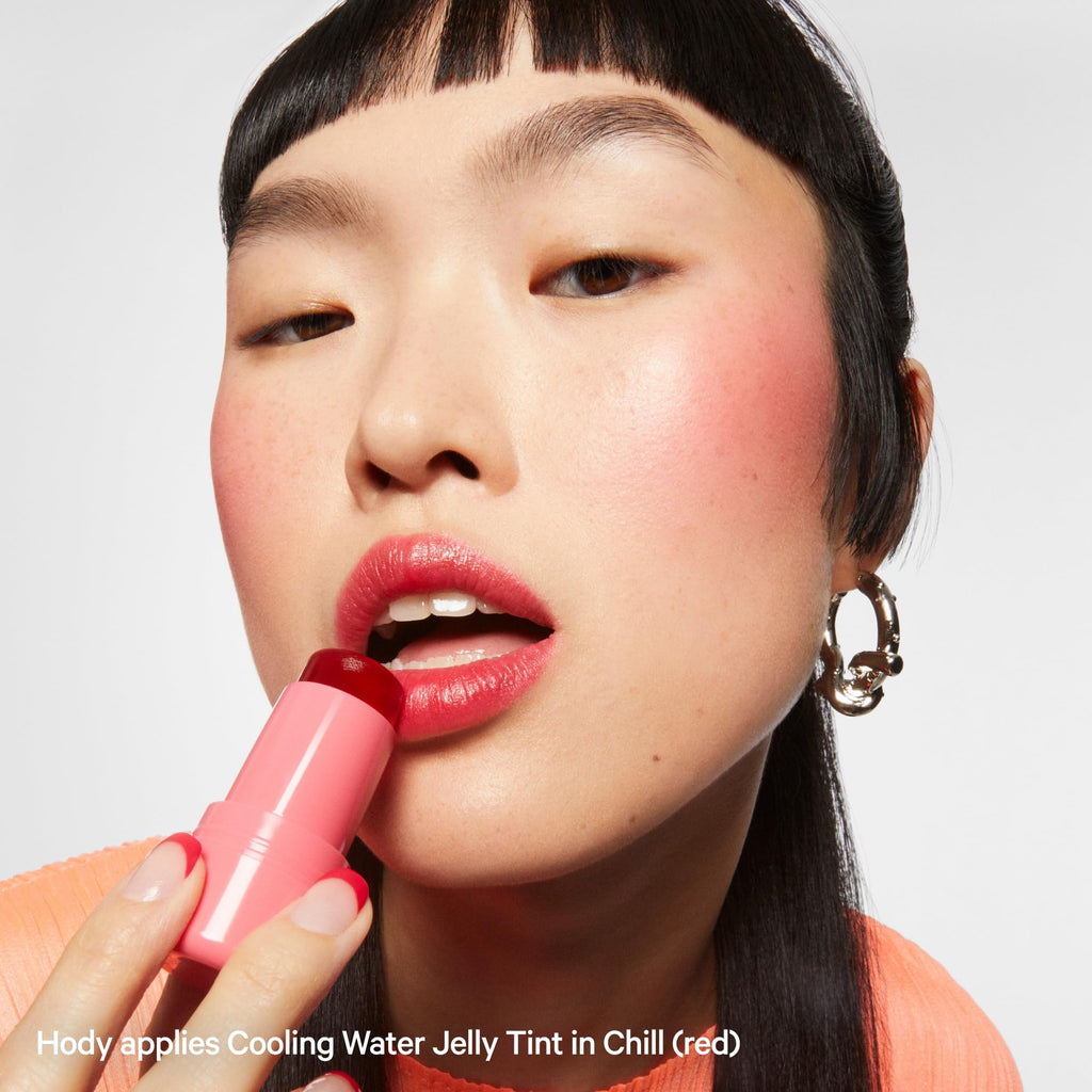 Milk Makeup Cooling Water Jelly Tint – Long-Lasting Sheer Lip + Cheek Stain with Firming Vegan Collagen + Hydrating Aloe – Transfer Proof, Buildable Lip Tint + Blush – Chill (Red), 0.17 oz - TrustMedUSA