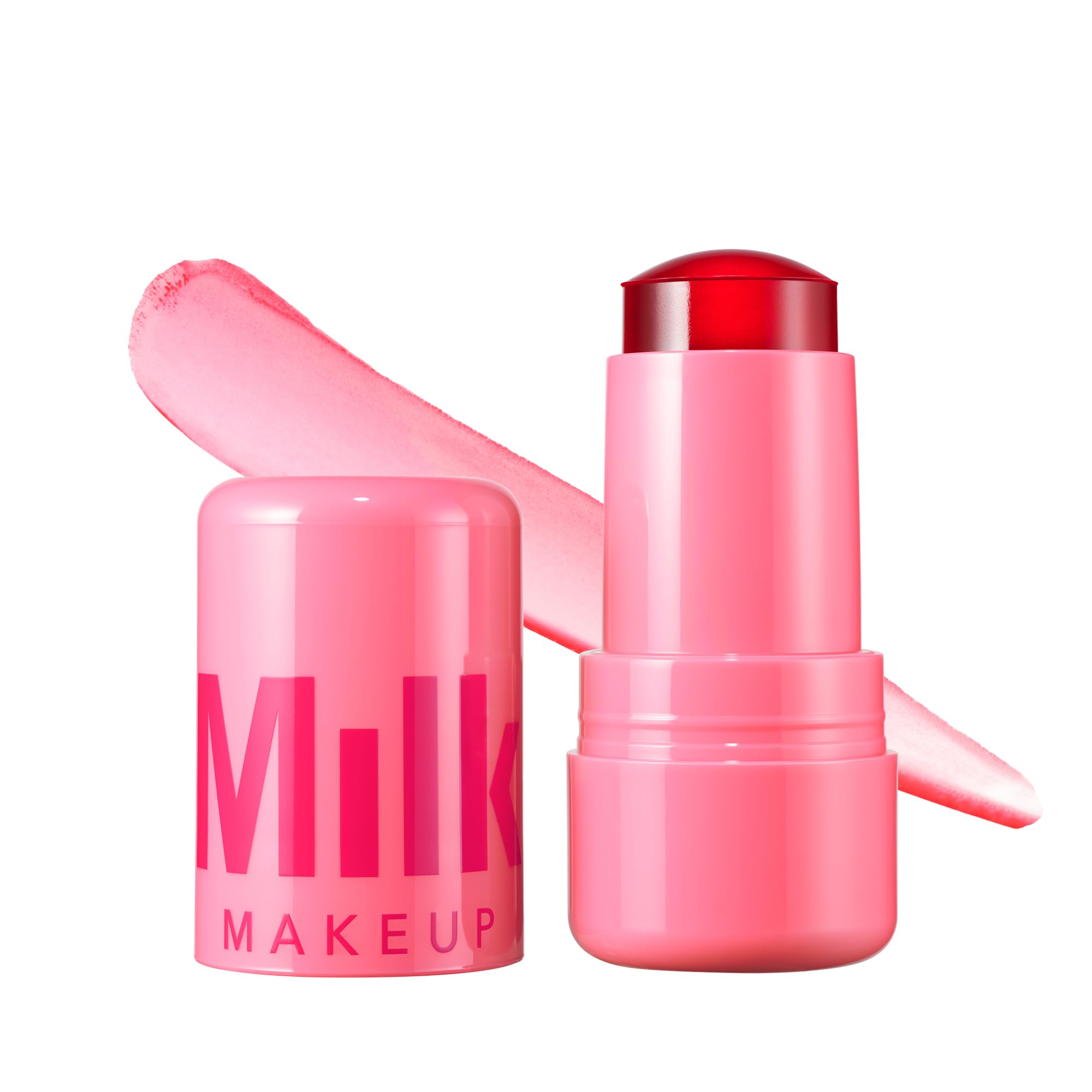 Milk Makeup Cooling Water Jelly Tint – Long-Lasting Sheer Lip + Cheek Stain with Firming Vegan Collagen + Hydrating Aloe – Transfer Proof, Buildable Lip Tint + Blush – Chill (Red), 0.17 oz - TrustMedUSA