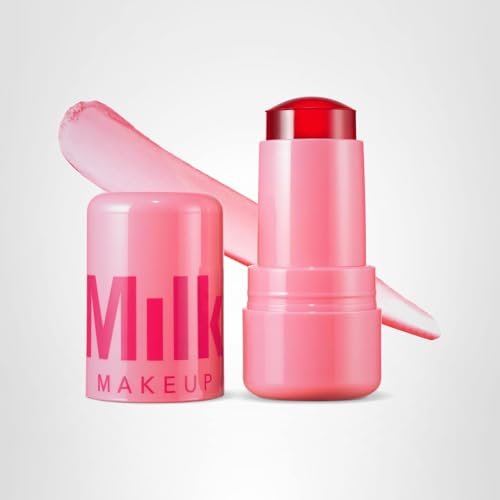 Milk Makeup Cooling Water Jelly Tint – Long-Lasting Sheer Lip + Cheek Stain with Firming Vegan Collagen + Hydrating Aloe – Transfer Proof, Buildable Lip Tint + Blush – Chill (Red), 0.17 oz - TrustMedUSA