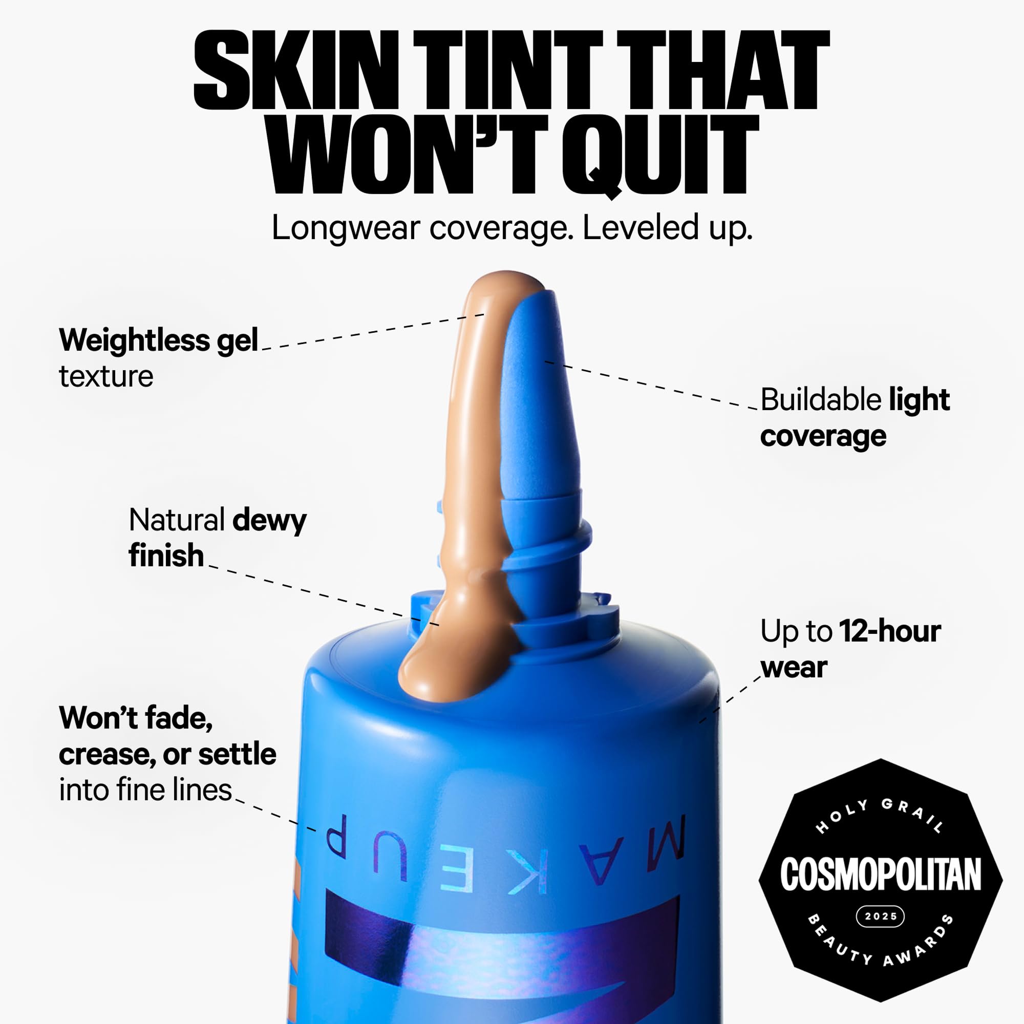 Milk Makeup Hydro Grip Hydrating Gel Skin Tint – 12HR Lightweight Buildable Coverage with Hyaluronic Acid for Natural Dewy Finish – Non-Comedogenic – 9 Medium Tan w/Warm Undertones, 1oz - TrustMedUSA