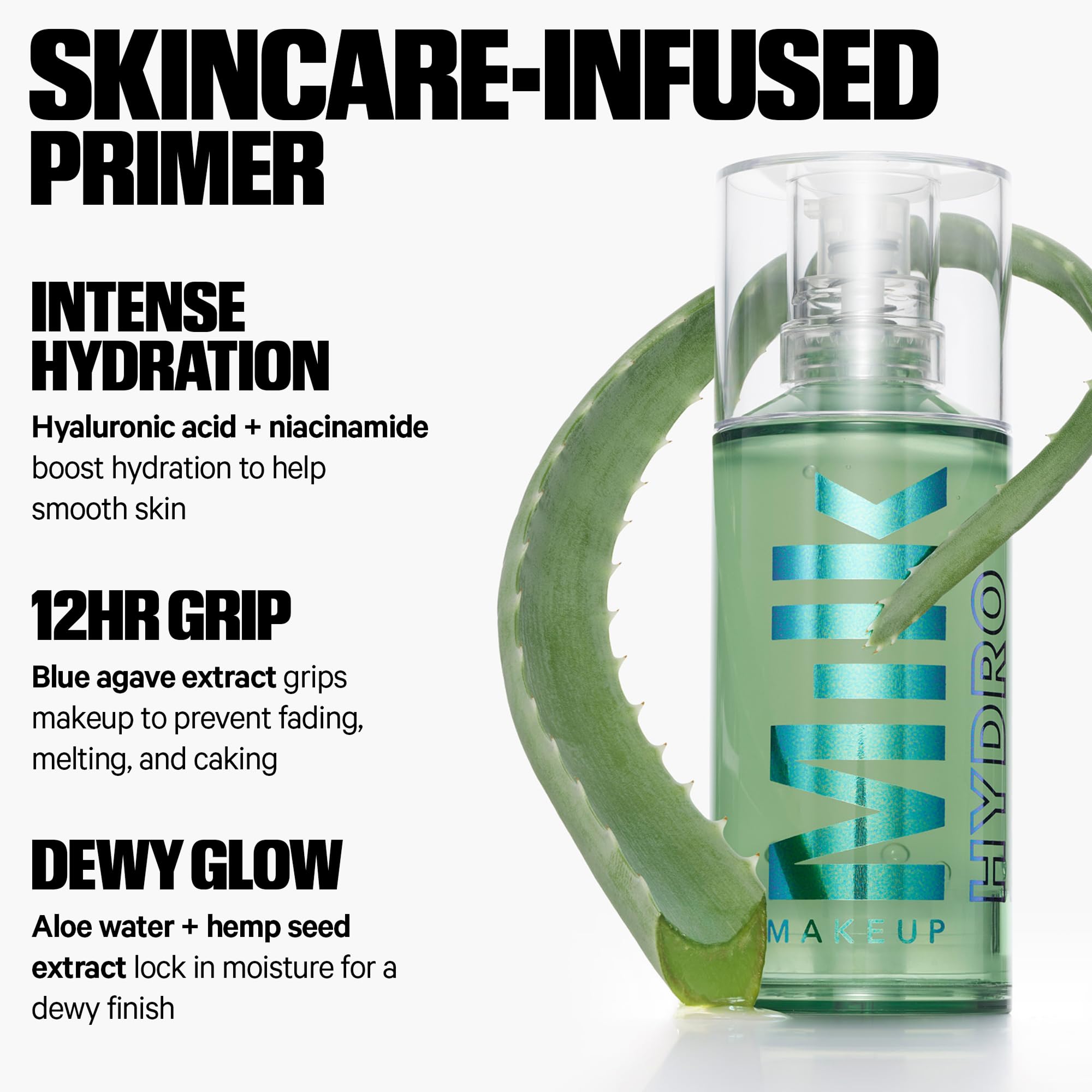 Milk Makeup Hydro Grip Primer with Hyaluronic Acid + Niacinamide – Hydrating Face Primer Grips Makeup for Up to 12 Hours – Silicone-Free, Lightweight Gel with Dewy Finish – 0.33 oz - TrustMedUSA