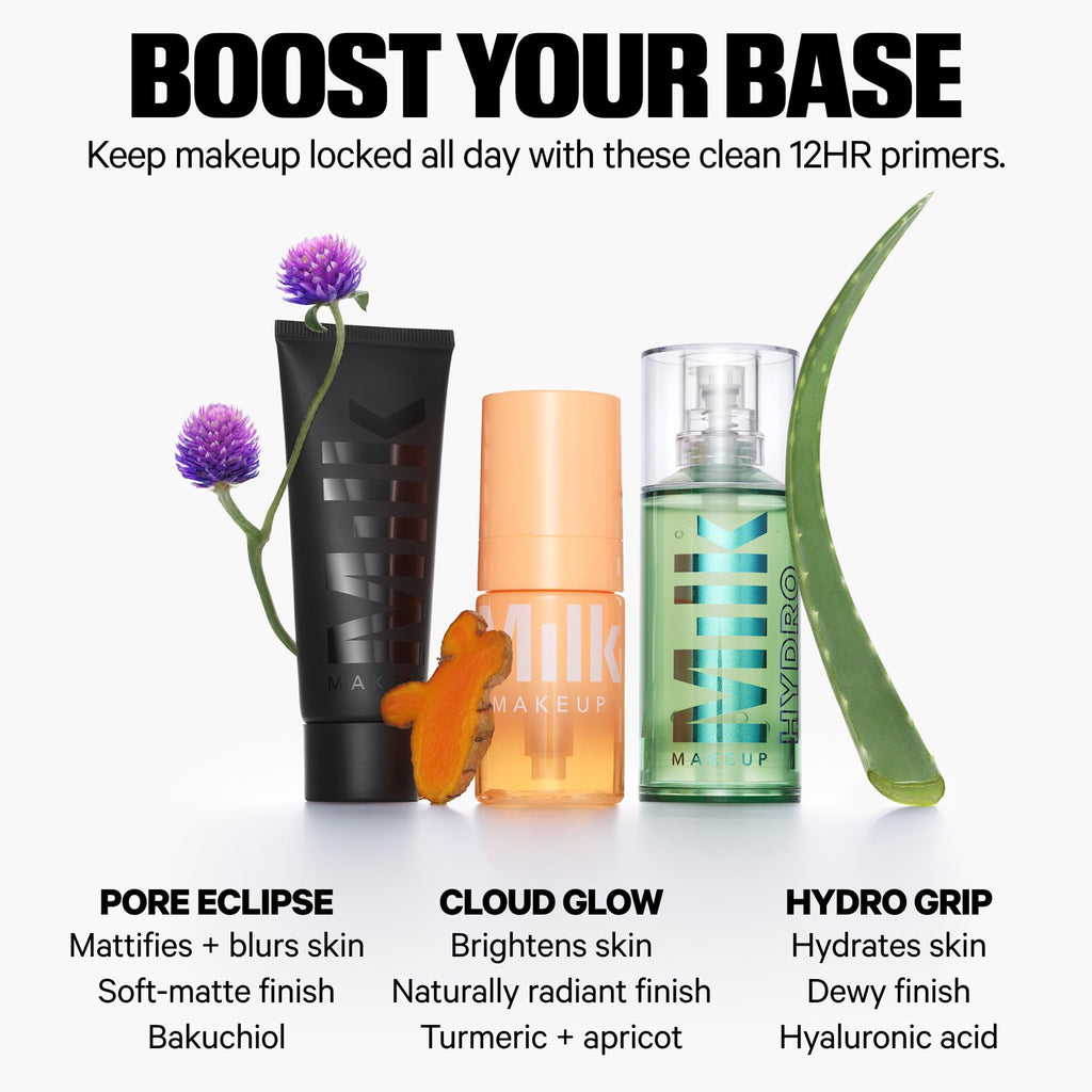 Milk Makeup Hydro Grip Primer with Hyaluronic Acid + Niacinamide – Hydrating Face Primer Grips Makeup for Up to 12 Hours – Silicone-Free, Lightweight Gel with Dewy Finish – 0.33 oz - TrustMedUSA