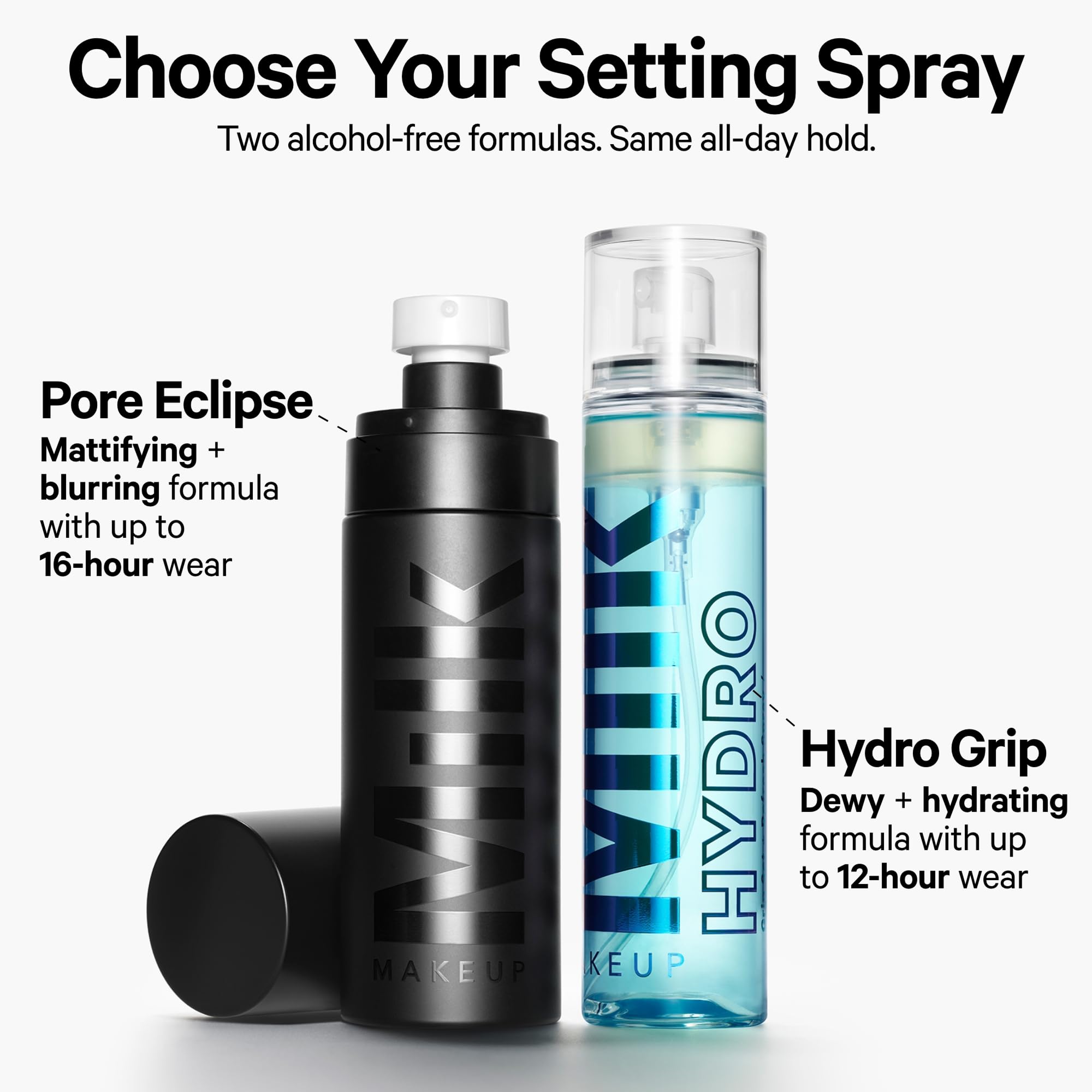 Milk Makeup Hydro Grip Set + Refresh Spray with Hyaluronic Acid – Sets Makeup + Hydrates Skin for Up to 12 Hours – Long-Lasting, Alcohol-Free Facial Mist for Dewy, Radiant Skin – 1.69 oz - Maple Wellness Supplements