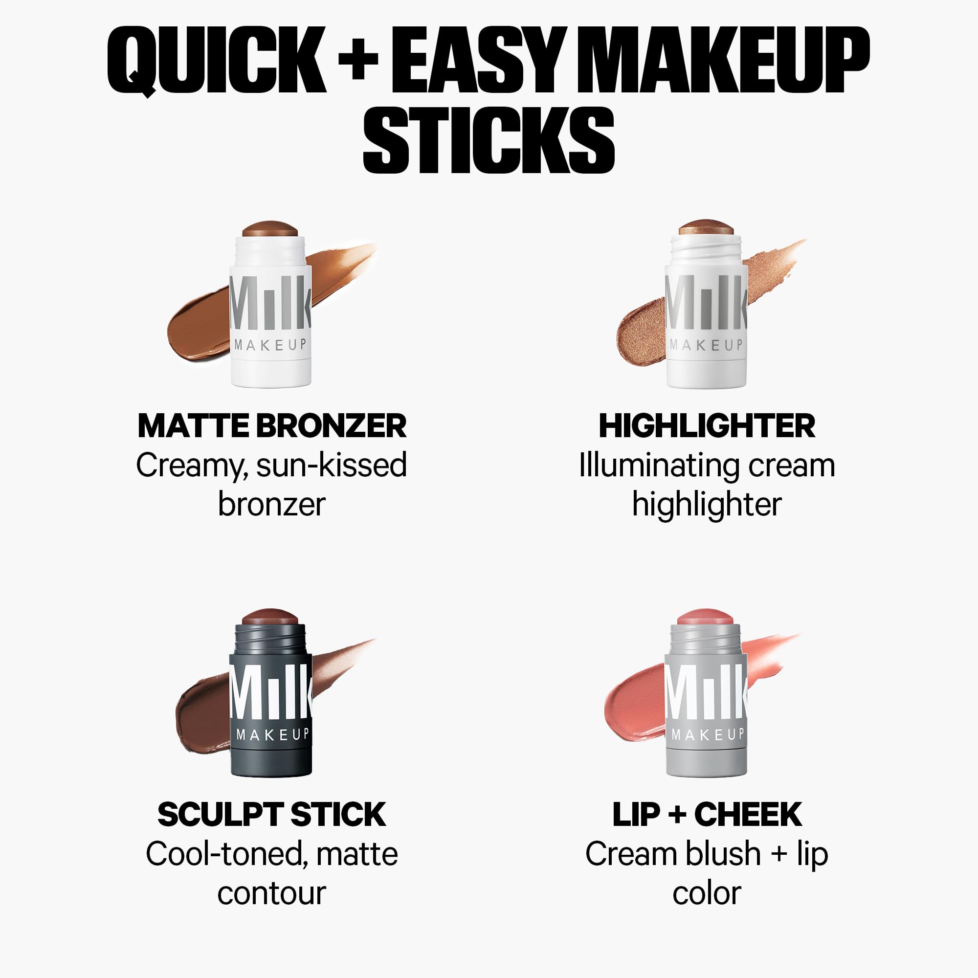 Milk Makeup Sculpt Stick – Cool-Toned Cream Contour Stick Adds Depth, Dimension + Shape for Natural-Looking Shadows – Hydrating, Buildable Formula w/Thyme Extract – Toasted (Fair to Light), 0.19 oz - TrustMedUSA