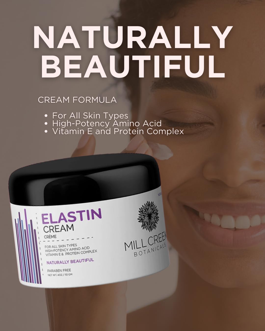 Mill Creek Botanicals Elastin Cream , 4 Ounce - Maple Wellness Supplements