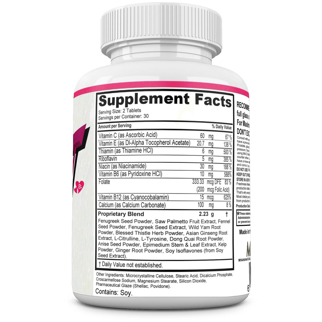 MINANATURALS Bust Blast Loaded Increase Breast Size Fast. Female Breast Enhancement - Bigger Boobs and Butt Pills. 60 Tablets - TrustMedUSA