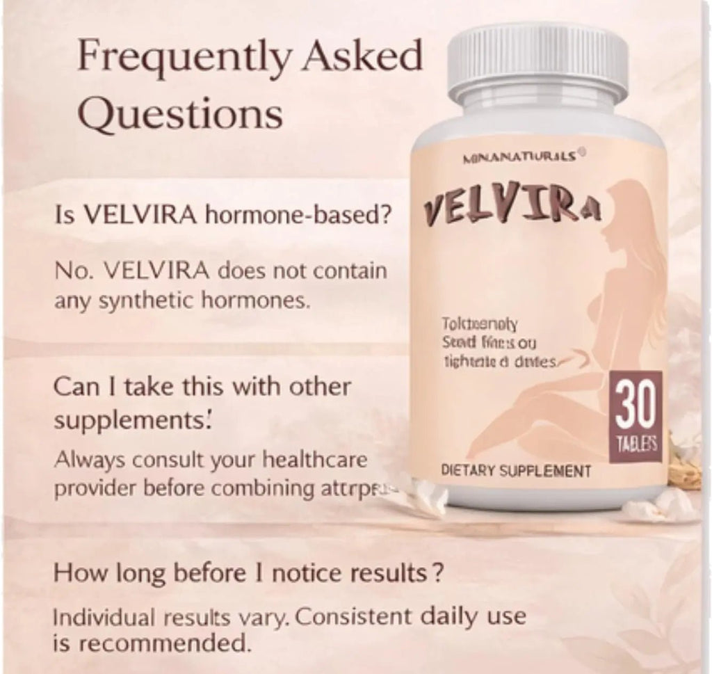 MINANATURALS VELVIRA Feminine Wellness Support Supplement for Women Herbal Rejuvenation Formula with Vitamins, Amino Acids & Collagen 30 Tablets - TrustMedUSA