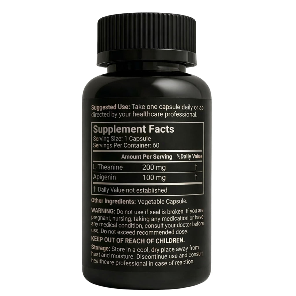 Mindvance Apigenin 100mg with L-Theanine 200mg Supplement Capsules for Sleep Support, Relaxation, Clarity & Calm | Melatonin Free | 60 Vegan Capsules - TrustMedUSA