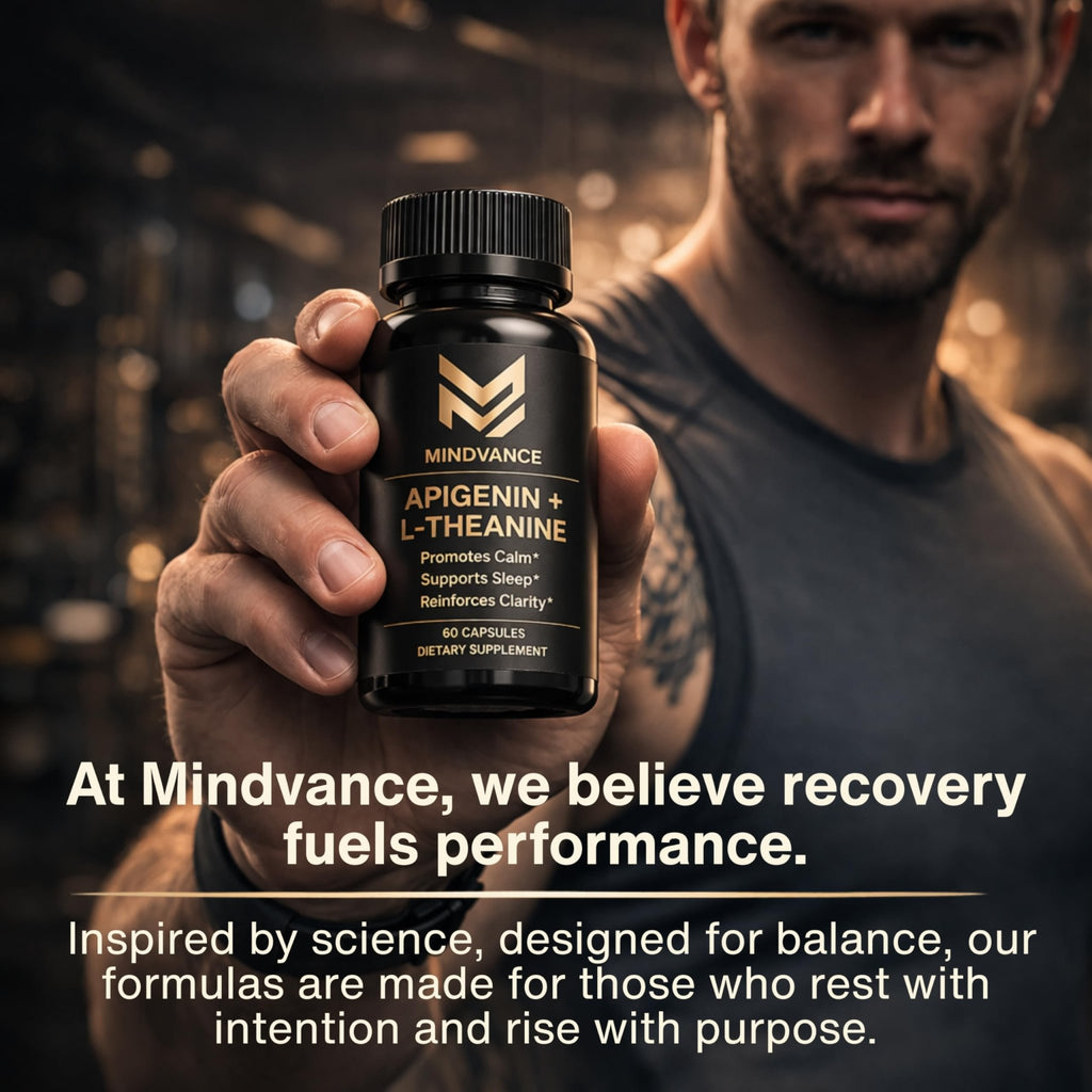 Mindvance Apigenin 100mg with L-Theanine 200mg Supplement Capsules for Sleep Support, Relaxation, Clarity & Calm | Melatonin Free | 60 Vegan Capsules - TrustMedUSA