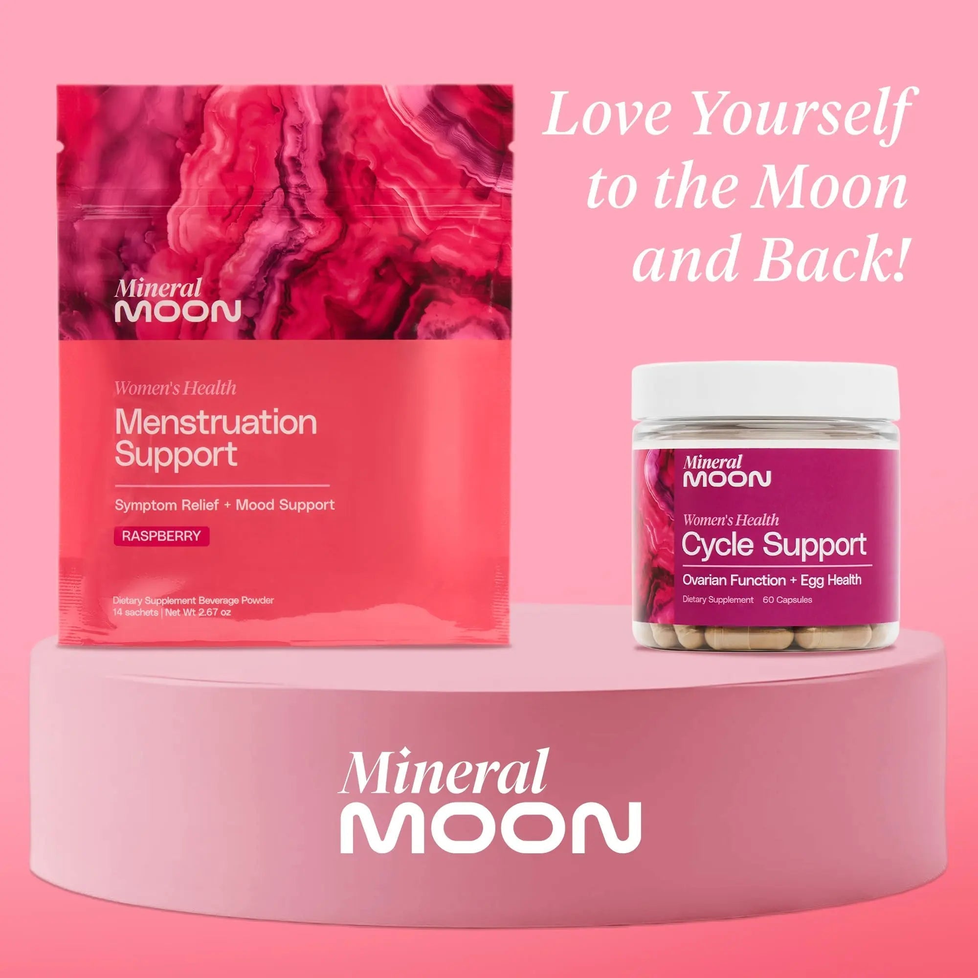 Mineral Moon Hormonal Support Bundle - Menstrual Supplement + Cycle Support - Aid Ovulation, Hormonal Balance & PMS Support - Reduce Period Cramps & Fatigue - Antioxidant Ovarian Support Vitamins - TrustMedUSA