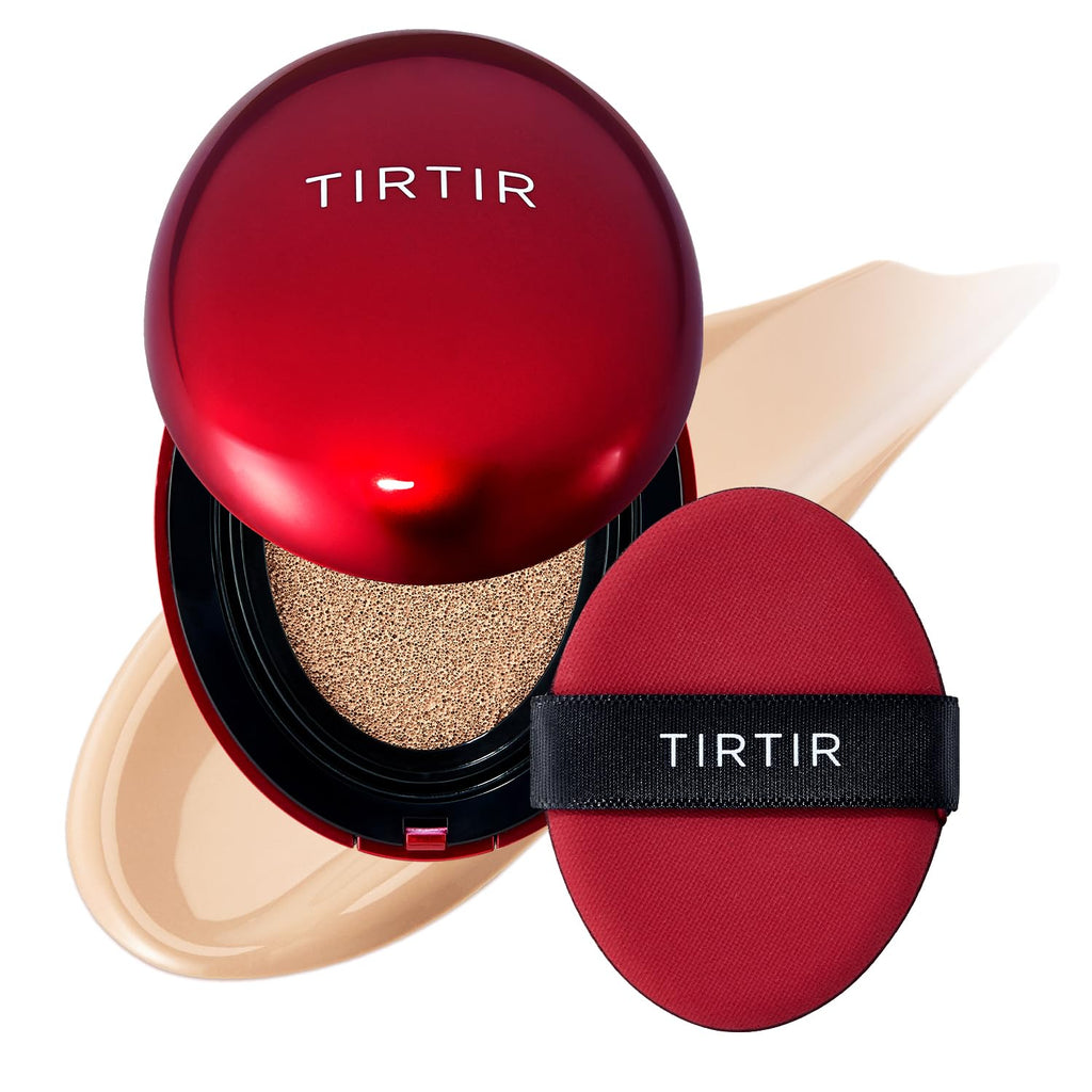 [*Mini Size*] TIRTIR Mask Fit Red Cushion Foundation | Full coverage, Weightless, Skin fit, Satin Glow Finish, Korean Makeup BB Foundation, beauty, Tattoo cover up, Buildable (23N Sand / 0.15 Fl Oz) - TrustMedUSA