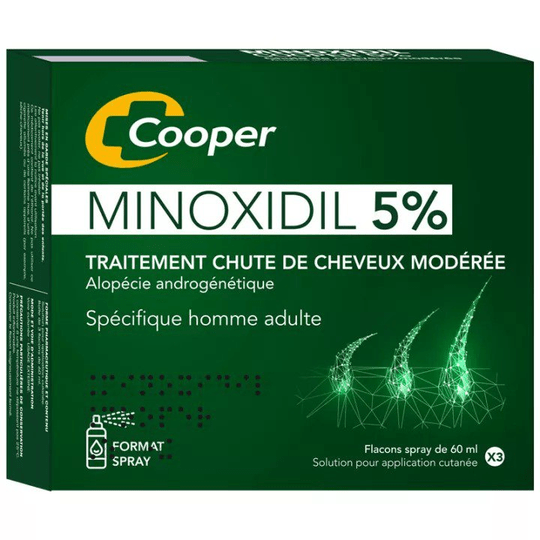 Minoxidil 5% Cooper Solution 3X60ml - Helps Fight Alopecia - TrustMedUSA