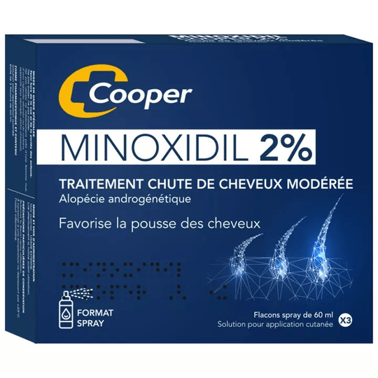 Minoxidil Cooper 2% hair loss 3 bottles x 60ml - Maple Wellness Supplements