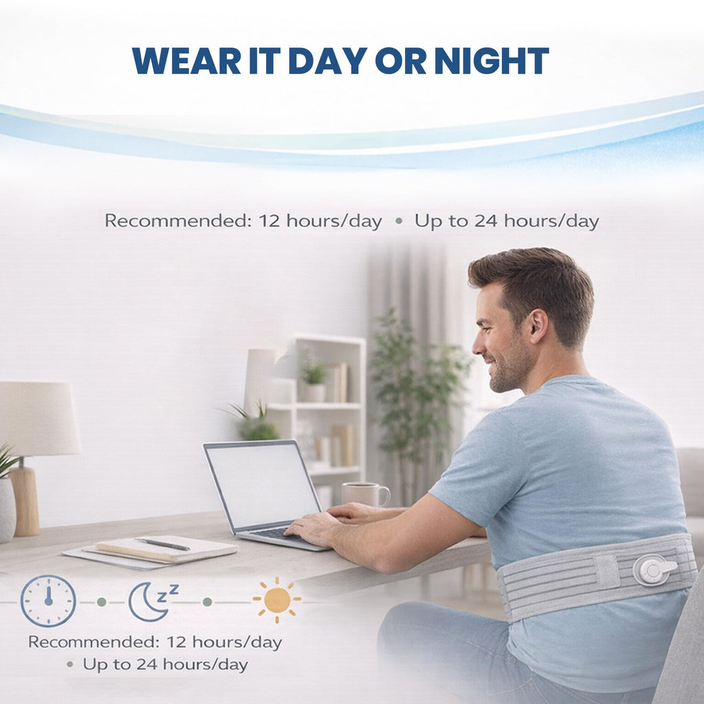 Mint Bucket ActiPatch Wearable Pain-Relief Device, Adjustable Back Wrap Kit for Lower Back, Secure Velcro Hold, Drug-Free Therapy Support, Device + Wrap Included - TrustMedUSA
