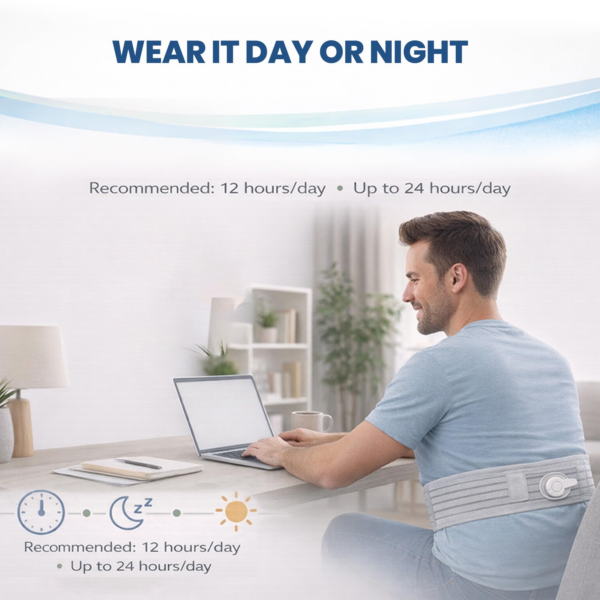 Mint Bucket ActiPatch Wearable Pain-Relief Device, Adjustable Back Wrap Kit for Lower Back, Secure Velcro Hold, Drug-Free Therapy Support, Device + Wrap Included - TrustMedUSA