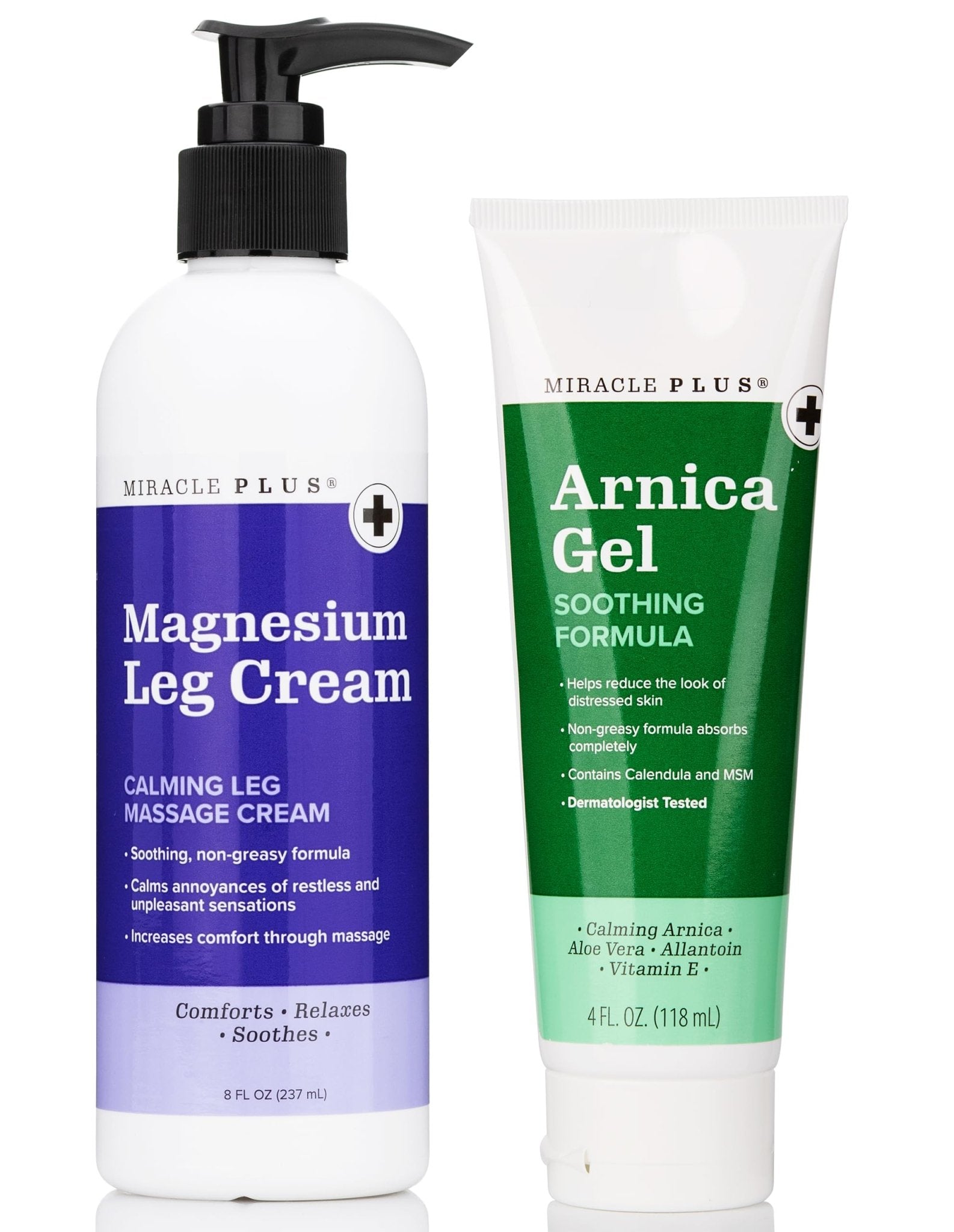 Miracle Plus Arnica Bruise Relief Gel + Magnesium Leg Relief Cream Bundle - TrustMedUSA