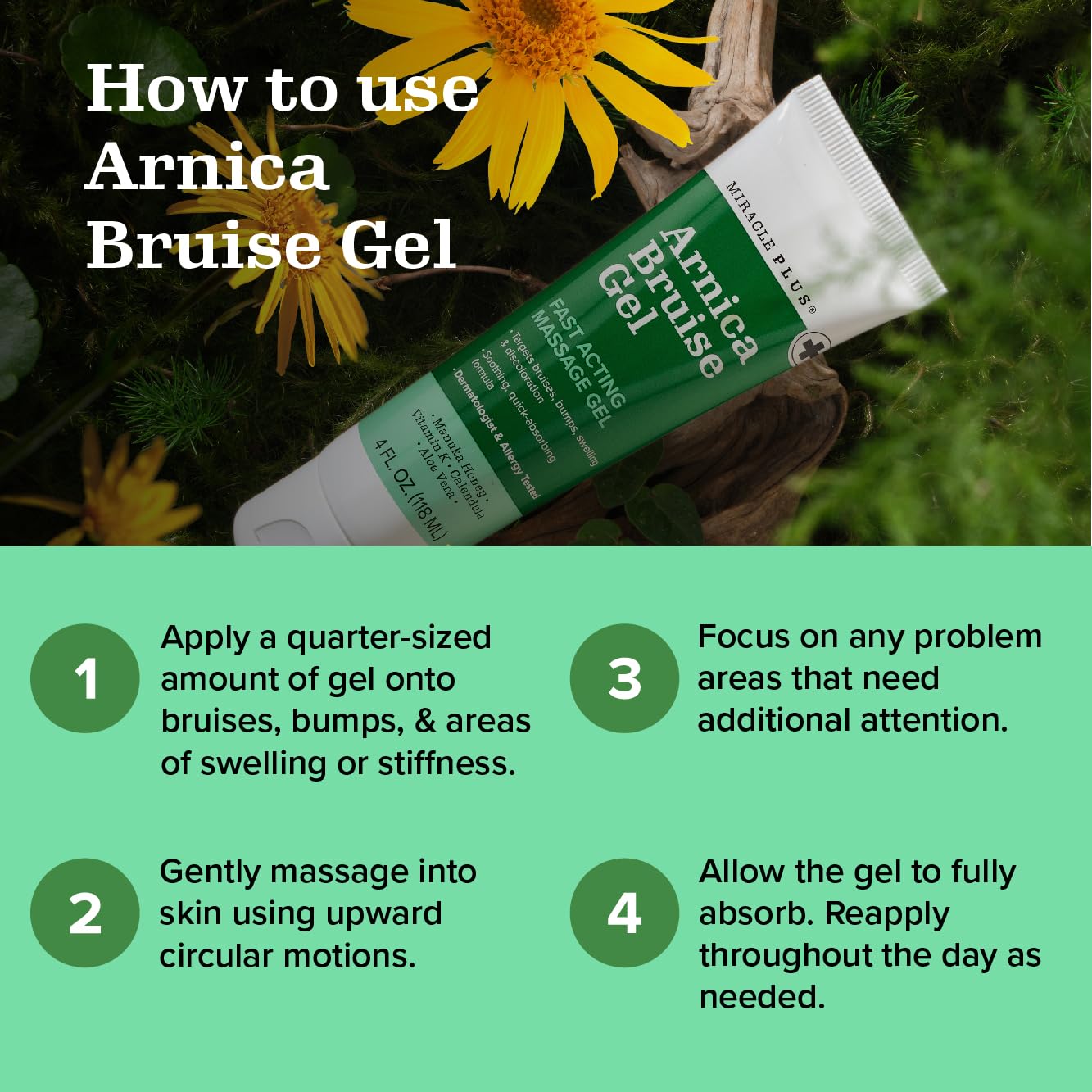 Miracle Plus Arnica Bruise Relief Gel + Magnesium Leg Relief Cream Bundle - TrustMedUSA