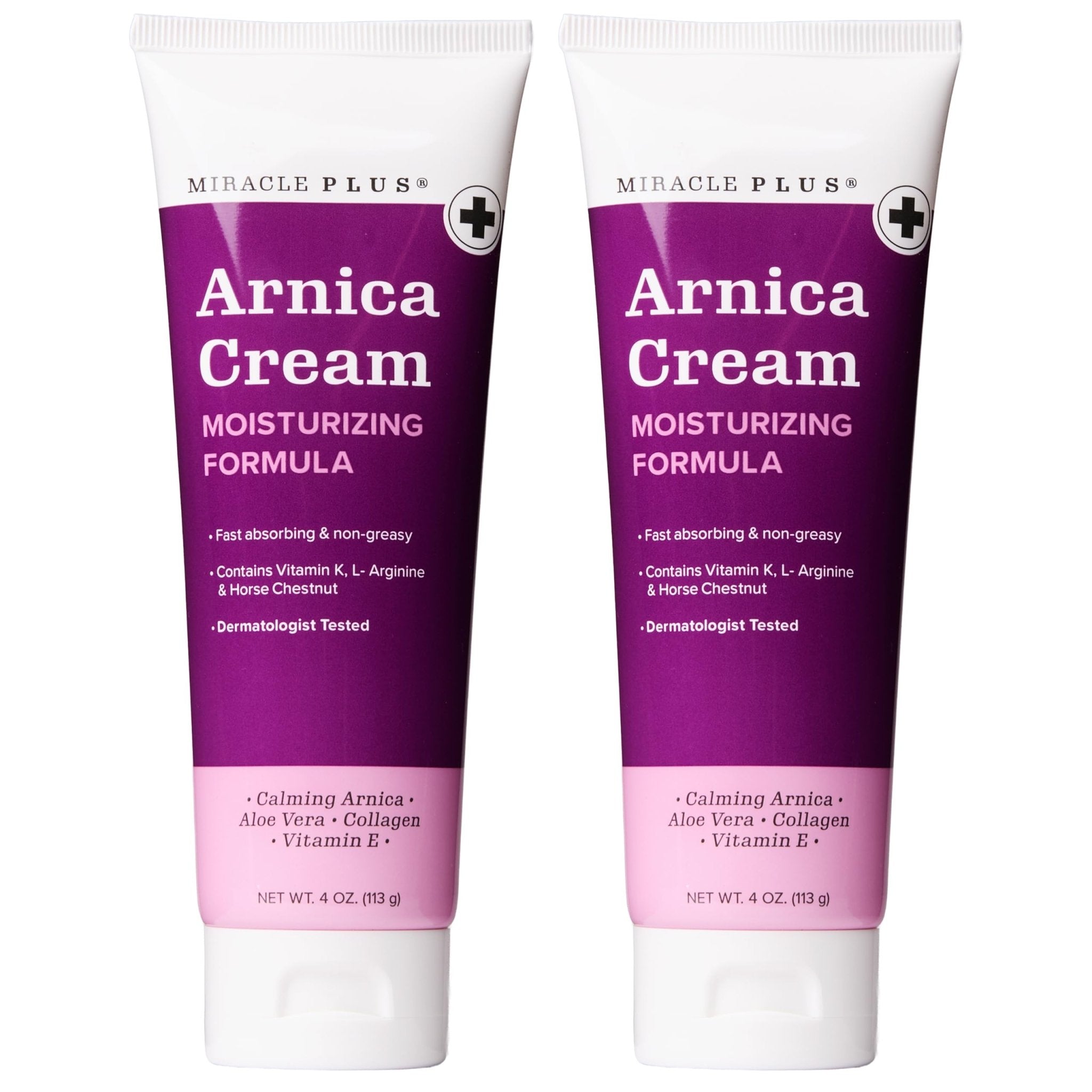Miracle Plus Arnica Cream Extra Strength Bruise Relief Lotion For Bruising And Swelling On Skin | Arnica Gel, Vitamin K Cream, Skin Care | Moisturizing Bruise Formula With Horse Chestnut, 2-Pack - TrustMedUSA