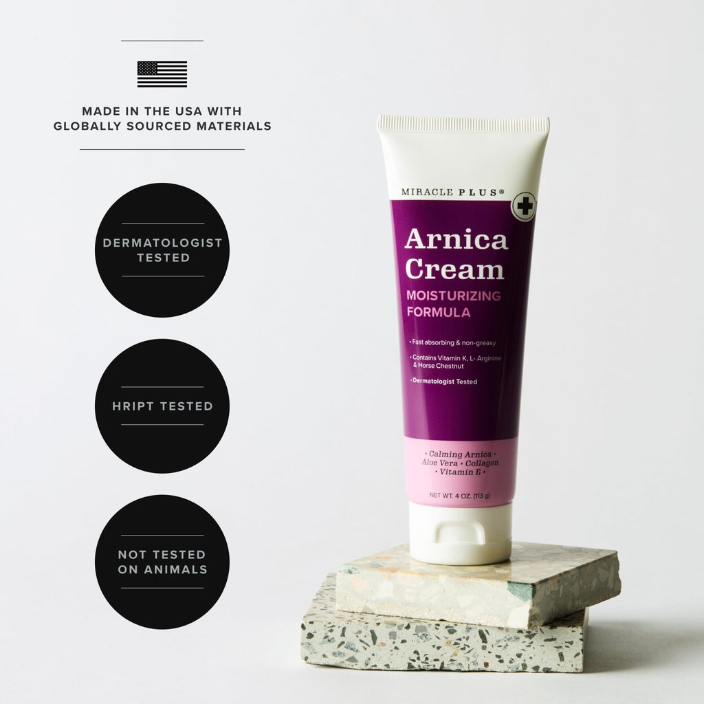Miracle Plus Arnica Cream Extra Strength Bruise Relief Lotion For Bruising And Swelling On Skin | Arnica Gel, Vitamin K Cream, Skin Care | Moisturizing Bruise Formula With Horse Chestnut, 2-Pack - TrustMedUSA