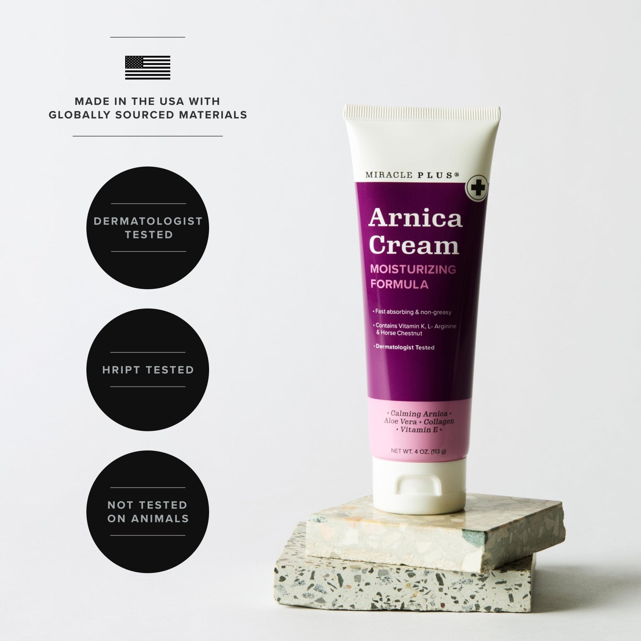 Miracle Plus Arnica Cream Extra Strength Bruise Relief Lotion For Bruising And Swelling On Skin | Arnica Gel, Vitamin K Cream, Skin Care | Moisturizing Bruise Formula With Horse Chestnut, 2-Pack - TrustMedUSA