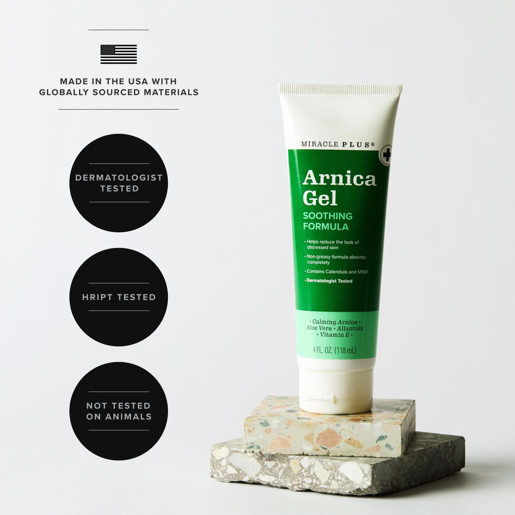 Miracle Plus Natural Arnica Bruise Gel For Body | Skin Care Arnica Montana Lotion Topical Gel | Extra Strength Vitamin K Cream Ointment, 4 Fl Oz - TrustMedUSA
