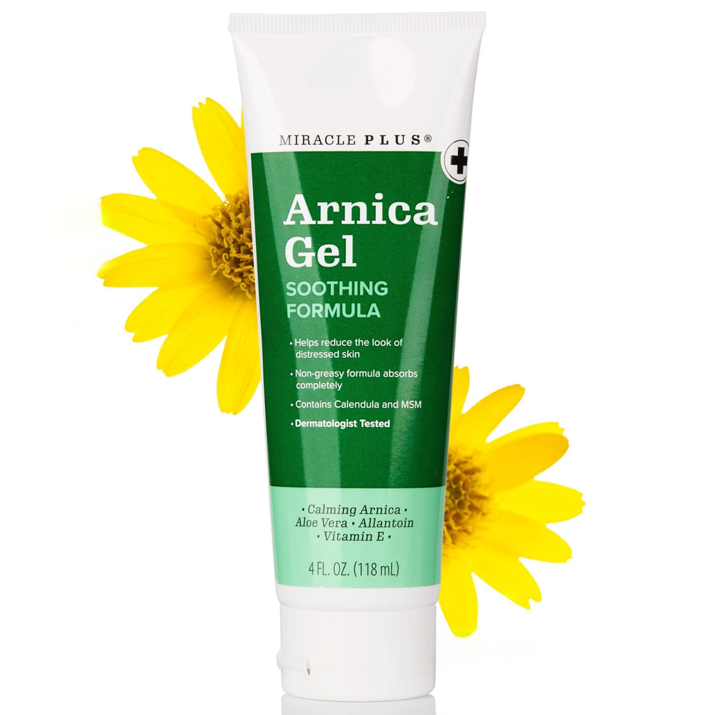 Miracle Plus Natural Arnica Bruise Gel For Body | Skin Care Arnica Montana Lotion Topical Gel | Extra Strength Vitamin K Cream Ointment, 4 Fl Oz - TrustMedUSA