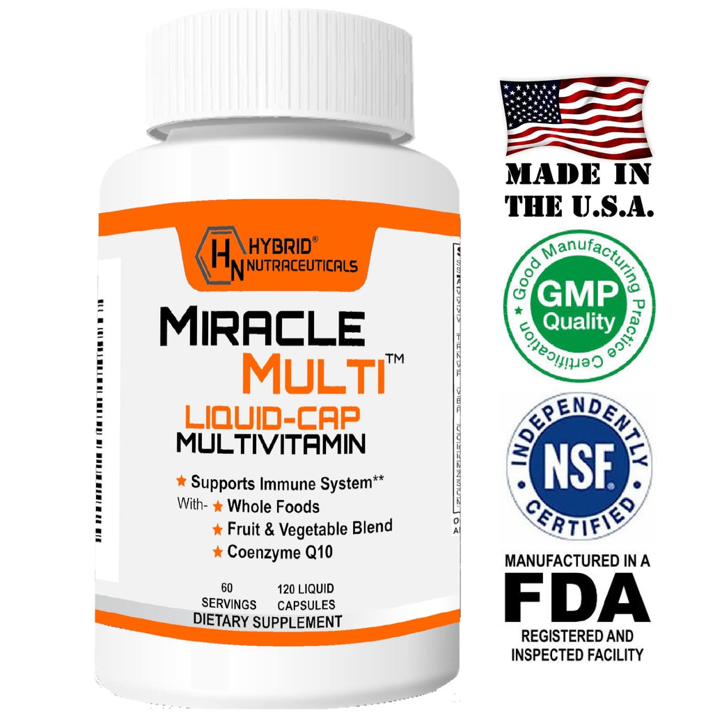 MiracleMulti Liquid Multivitamin Capsules for Men & Women - Complete Whole Food Blend Daily Vitamin & Mineral Supplement with CoQ10, B12, 42 Superfood Enzyme - 120 Softgels - TrustMedUSA