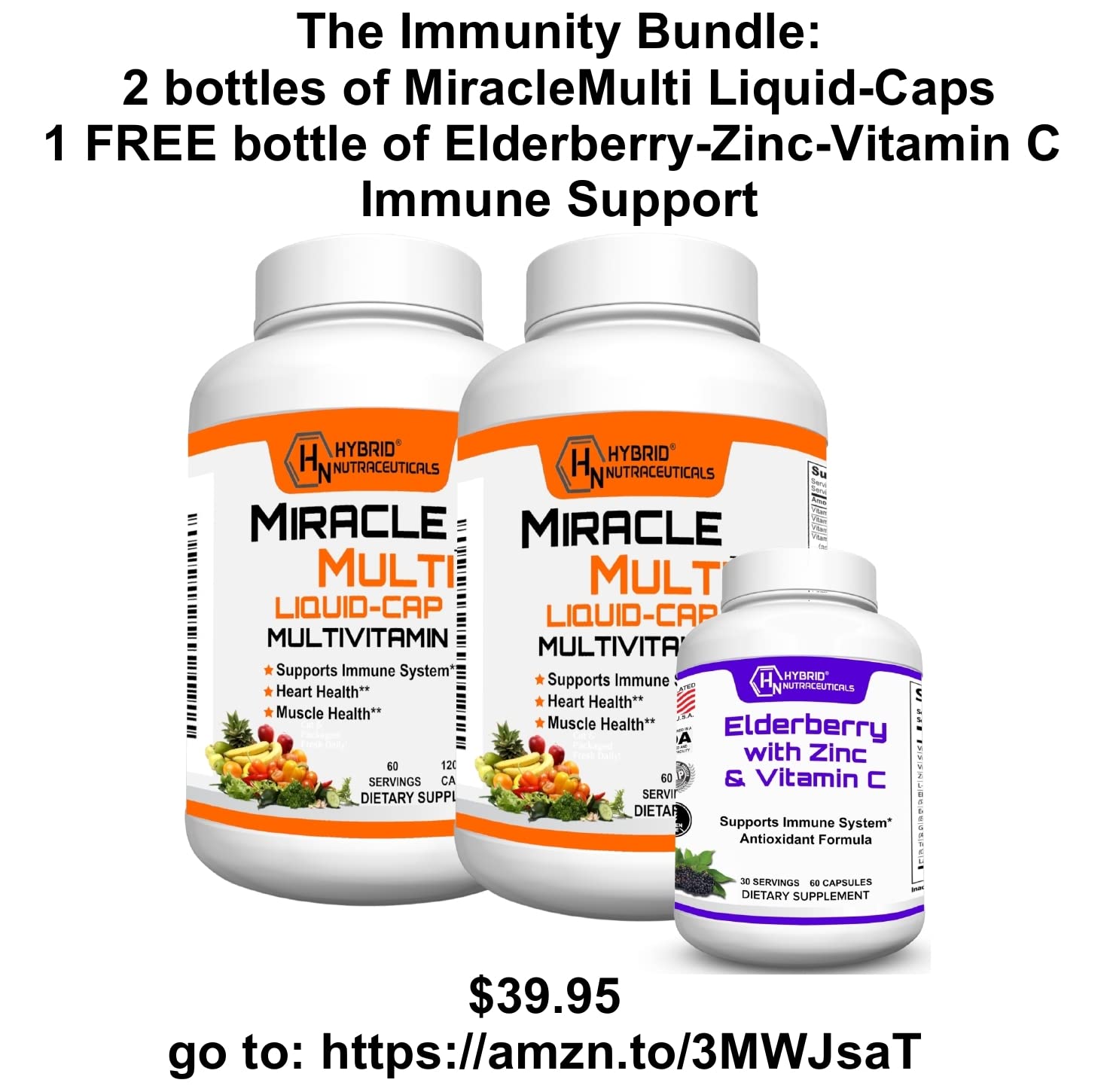 MiracleMulti Liquid Multivitamin Capsules for Men & Women - Complete Whole Food Blend Daily Vitamin & Mineral Supplement with CoQ10, B12, 42 Superfood Enzyme - 120 Softgels - TrustMedUSA