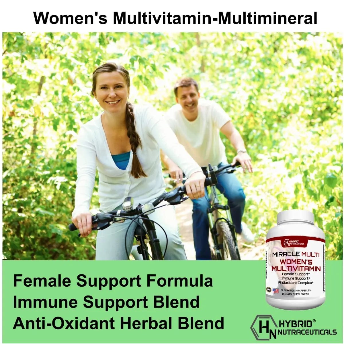 MiracleMulti Multivitamin for Women - Female Support Formula, Immune Support, Minerals, Biotin, Antioxidants & Superfoods Blend – 60 Capsules - TrustMedUSA