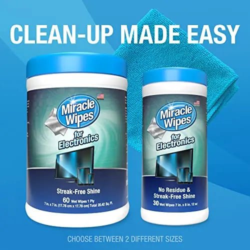 MiracleWipes for Electronics Cleaning - Screen Wipes Designed for TV, Phones, Monitors - TrustMedUSA