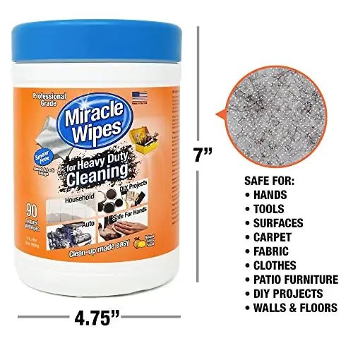 MiracleWipes for Heavy Duty Cleaning (90 Count) - All Purpose Cleaner, Kitchens - TrustMedUSA