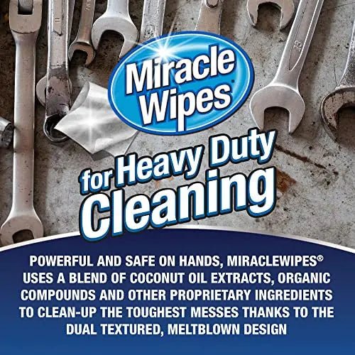 MiracleWipes for Heavy Duty Cleaning (90 Count) - All Purpose Cleaner, Kitchens - TrustMedUSA