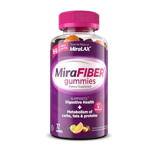 MiraLAX: MiraFIBER Gummies, 8g of Daily Prebiotic Fiber with B Vitamins to Support - TrustMedUSA