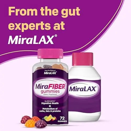 MiraLAX New MiraFIBER Gummies, 8g of Daily Prebiotic Fiber with B Vitamin - TrustMedUSA