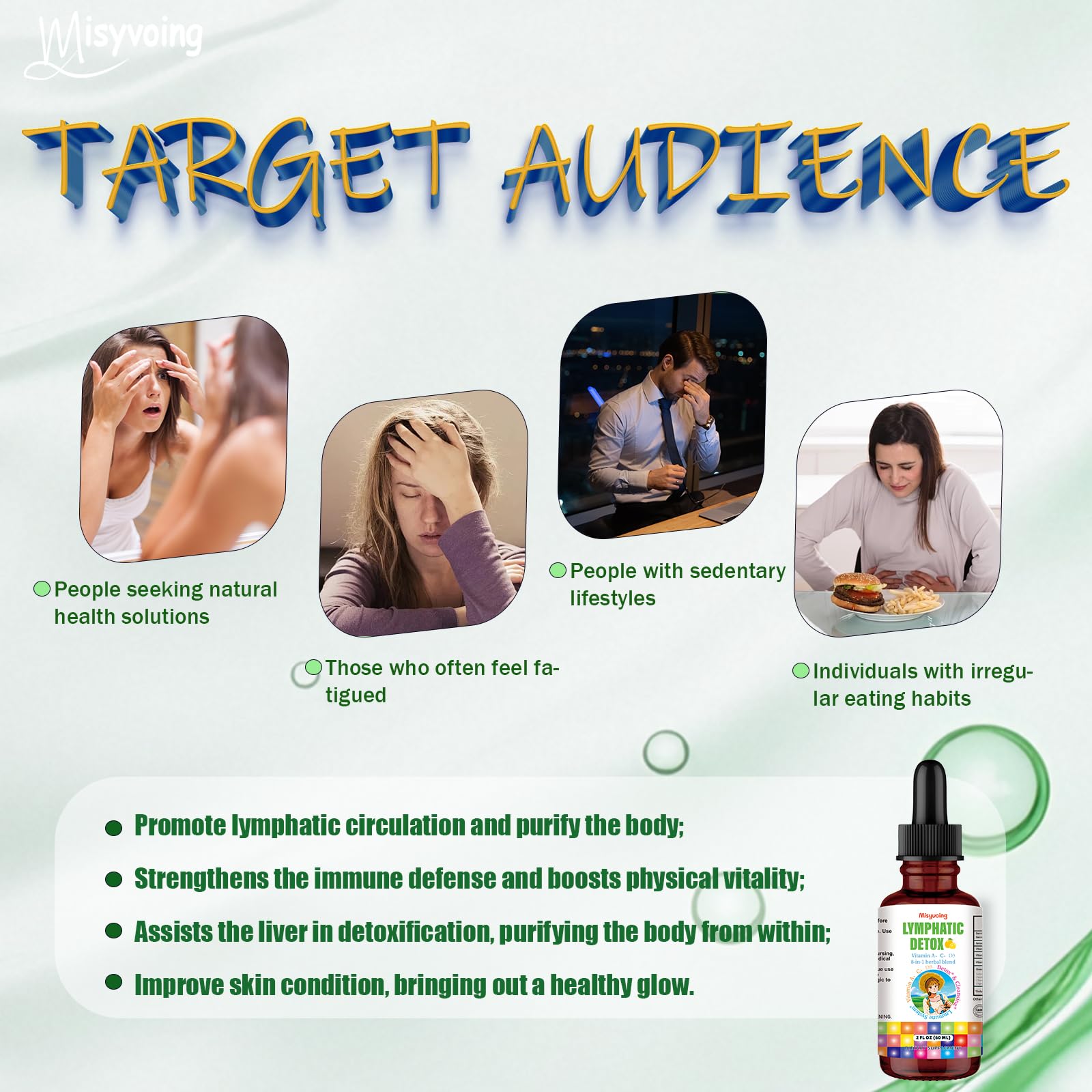 Misyvoing Liposomal Lymphatic Detox & Drainage Drops –Multivitamins A、C、D + Herbal Blend with Elderberry & Echinacea– Supports Lymphatic Drainage, Immune System & Detox - Maple Wellness Supplements