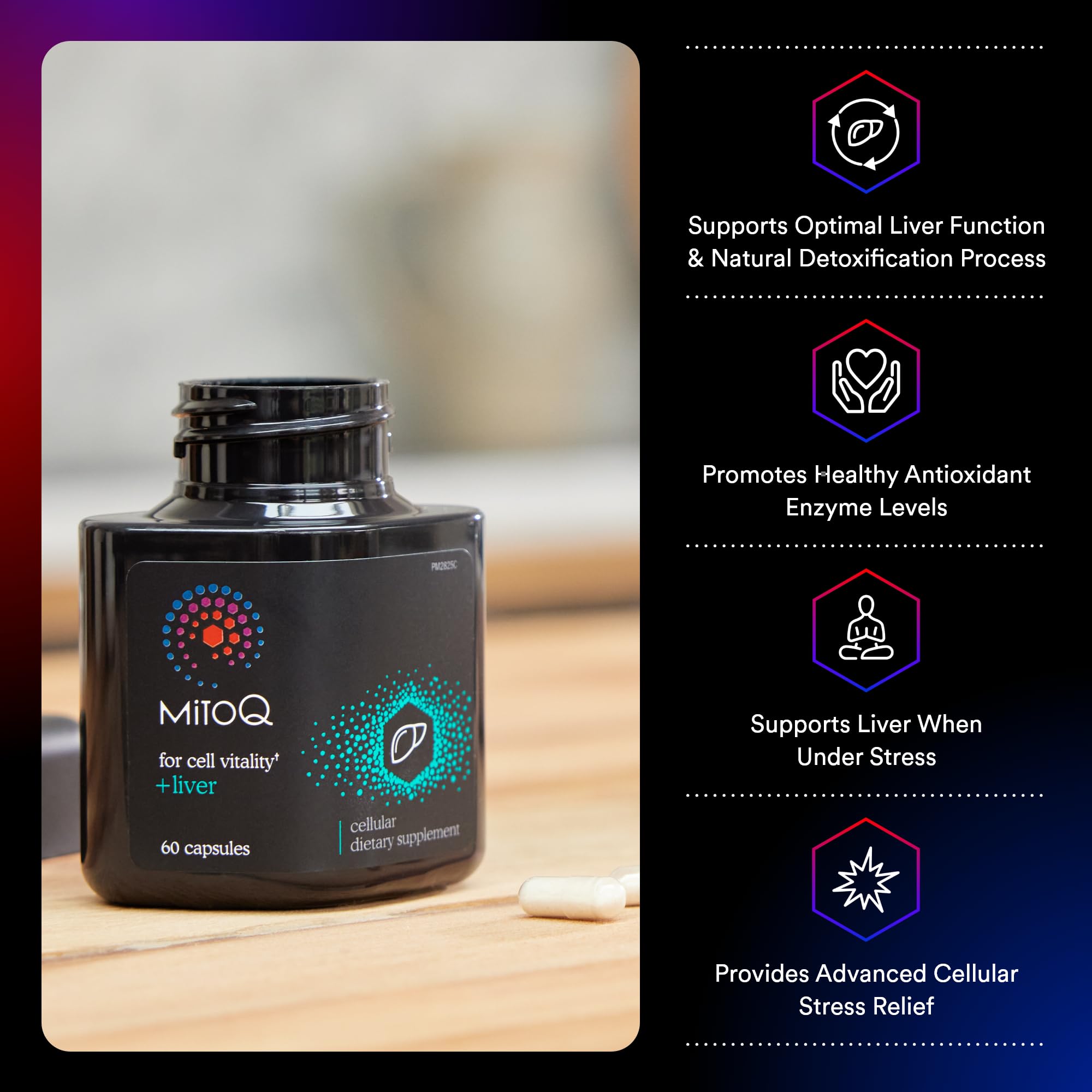 MitoQ +Liver – Advanced Liver Supplement with Highly Bioavailable Milk Thistle, Choline, Selenium Mitoquinol – Supports Metabolism, Body’s Natural Detoxification & Liver Health – 60 Capsules - TrustMedUSA