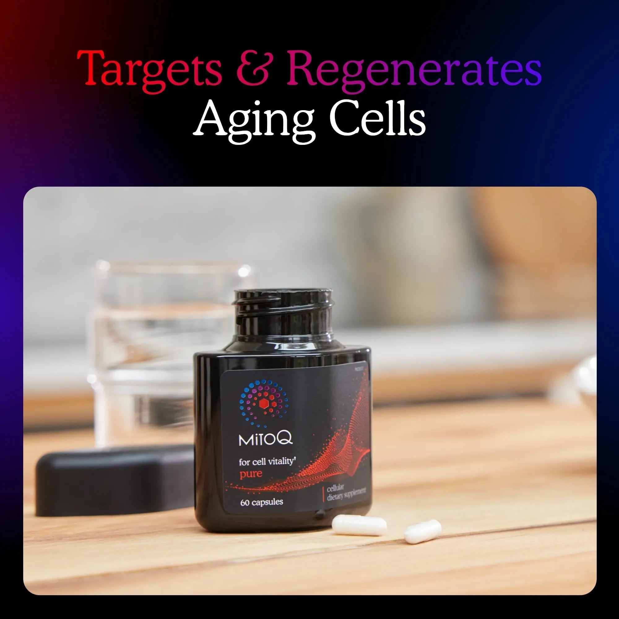 MitoQ Pure Advanced Mitochondria Supplement Superior Bioavailability to CoQ10 | Reduces Free Radical Damage for Healthy Aging, Metabolism, Heart Health, Energy, Strength & Mobility - TrustMedUSA