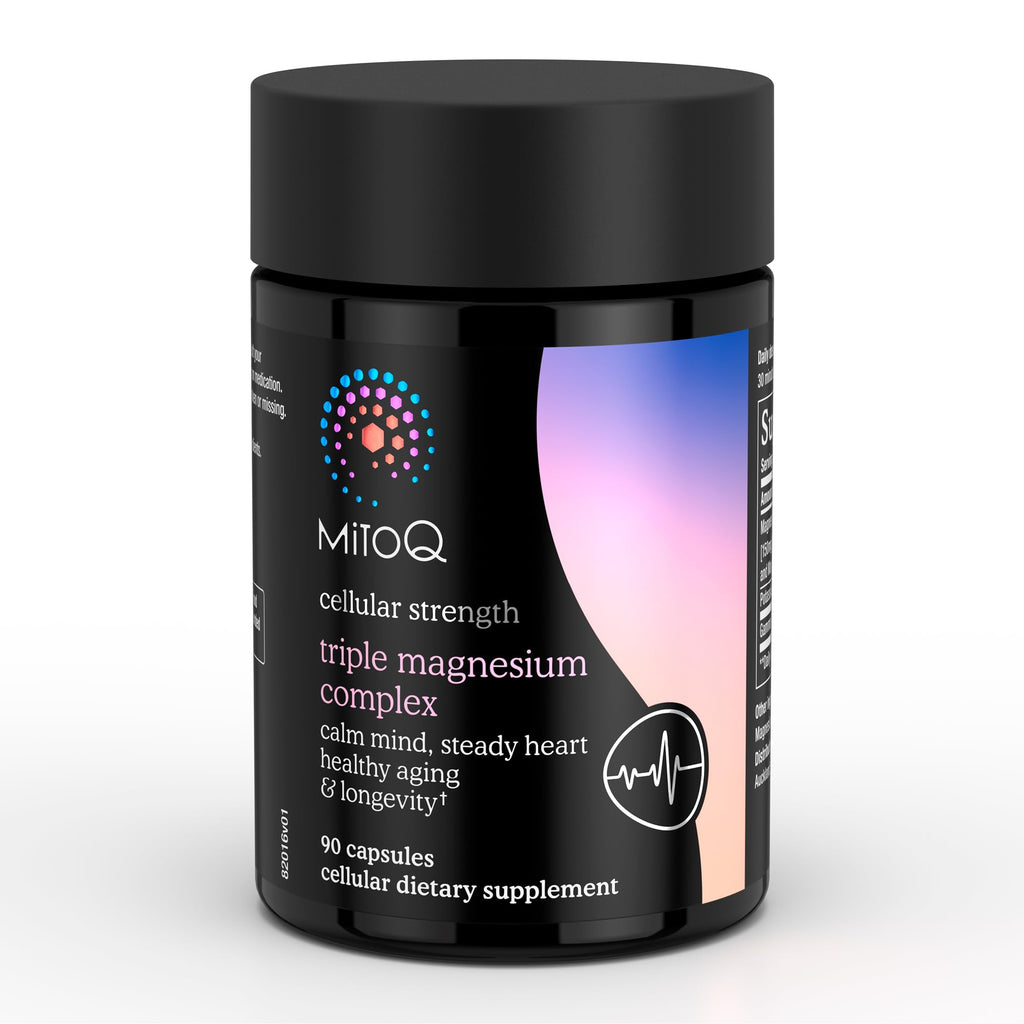 MitoQ Triple Magnesium Complex | Magnesium Glycinate, Taurinate, Oxide with GABA for Heart Health, Stress Management, & Deeper Sleep | High Absorption | 90 Capsules - TrustMedUSA