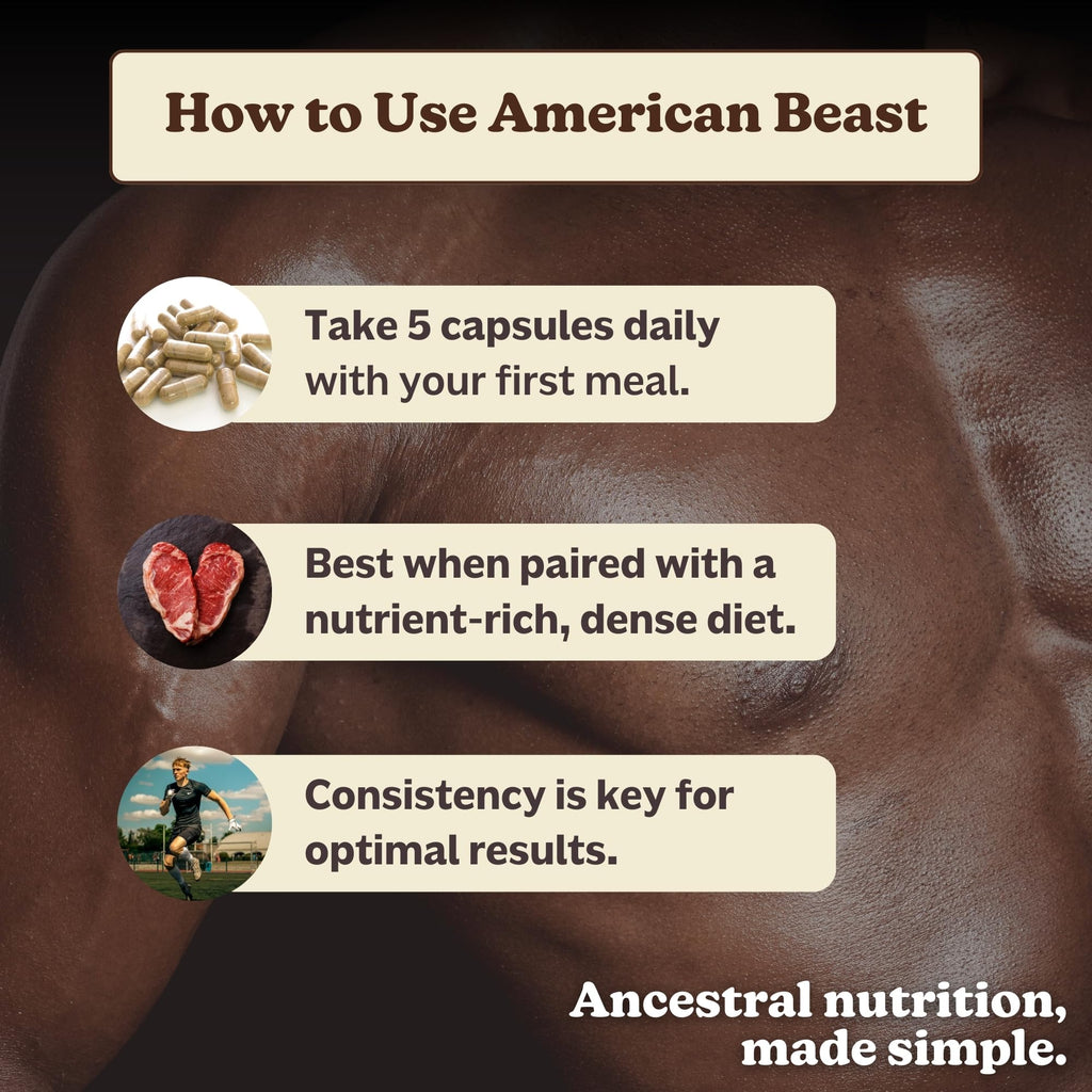 MK Supplements American Beast | Bison Liver & Heart Capsules | ~49x More CoQ10 Than Beef Liver | Regeneratively Raised Bison | 150 Capsules - TrustMedUSA