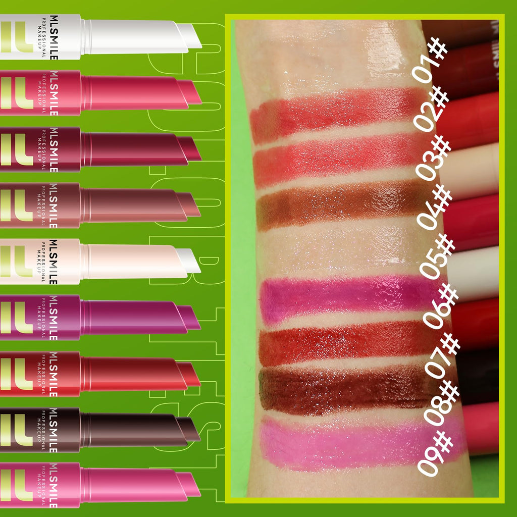 MLSMILE 3 Colors Fat Lip Oil Click Slick,Press Lipstick Set,Moisturizing Lip Balm,High Pigment Glow Lip Oil,Long-lasting,Pigmented Vegan,Lightweight and Glossy Lip Plumper with Coconut Oil-Set A - TrustMedUSA