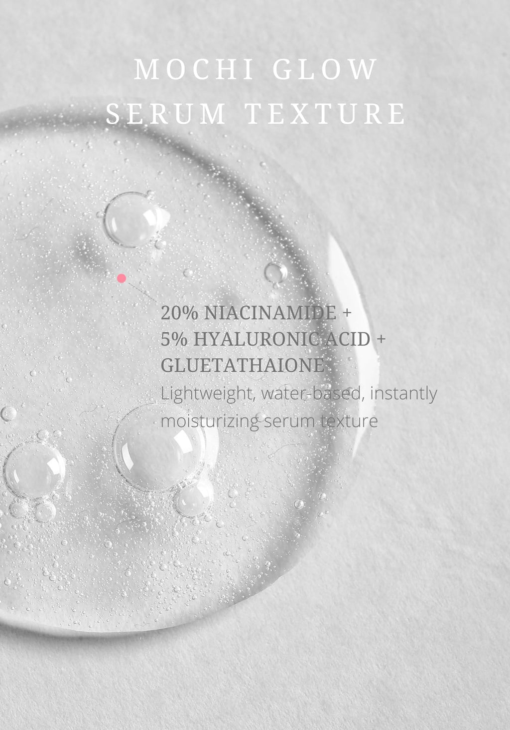 Mochi Glow 20% Niacinamide Serum for Face, High Potency Pore Tightening Skin Serum with Hyaluronic Acid & Glutathione, Anti-Aging Serum for Dark Spots & Fine Lines, Korean Skincare, 50ml/1.7fl.oz. - Maple Wellness Supplements