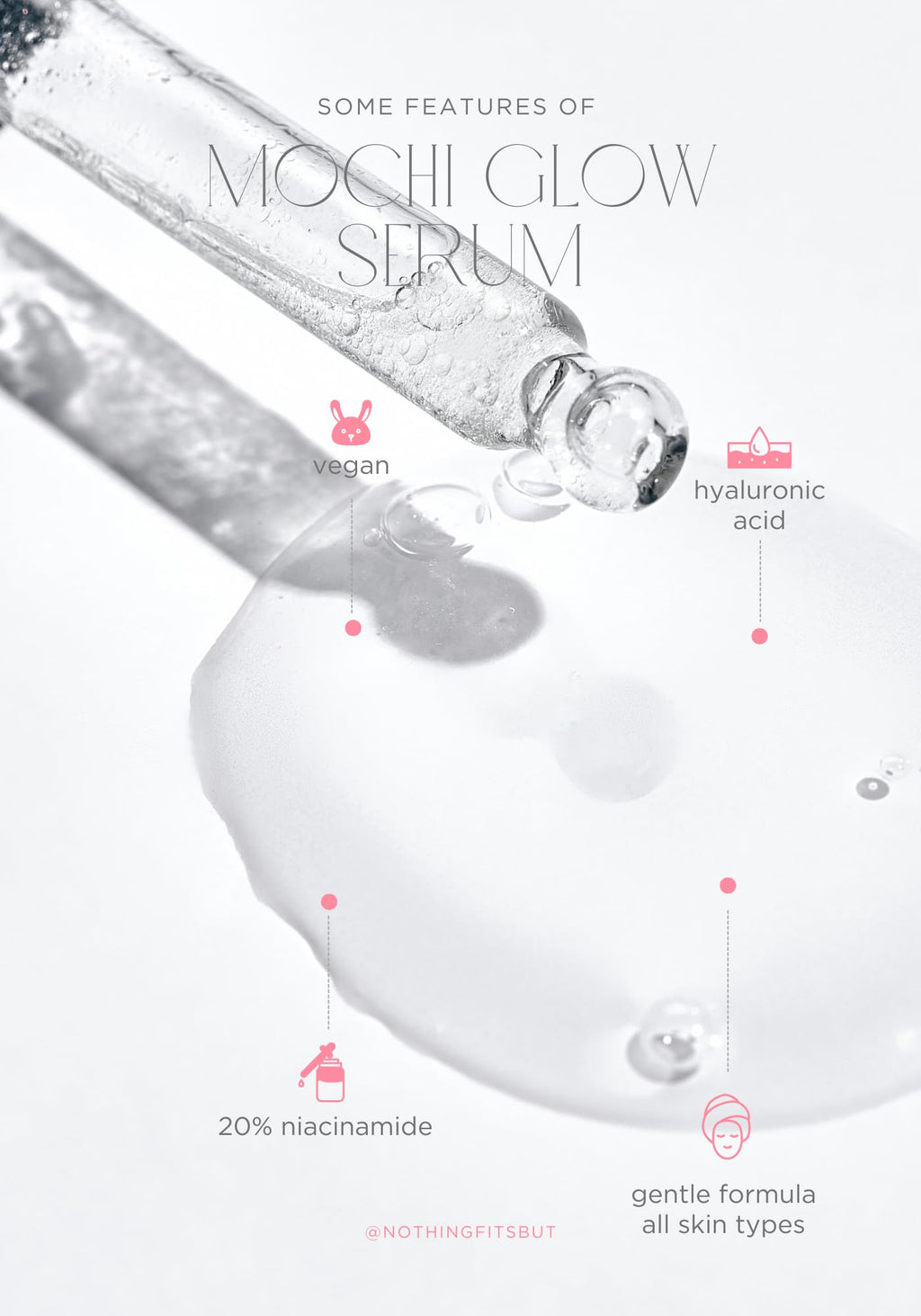 Mochi Glow 20% Niacinamide Serum for Face, High Potency Pore Tightening Skin Serum with Hyaluronic Acid & Glutathione, Anti-Aging Serum for Dark Spots & Fine Lines, Korean Skincare, 50ml/1.7fl.oz. - Maple Wellness Supplements